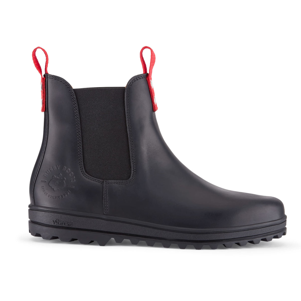 Busby Men&#39;s Winter Chelsea Boot, Black Leather