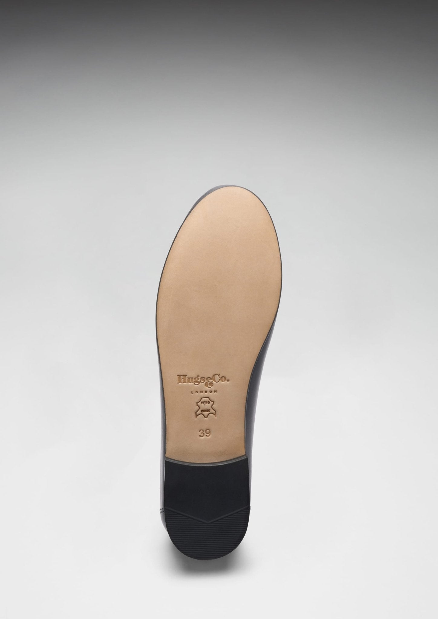Women's Penny Loafers Leather Sole, black leather - Hugs & Co.