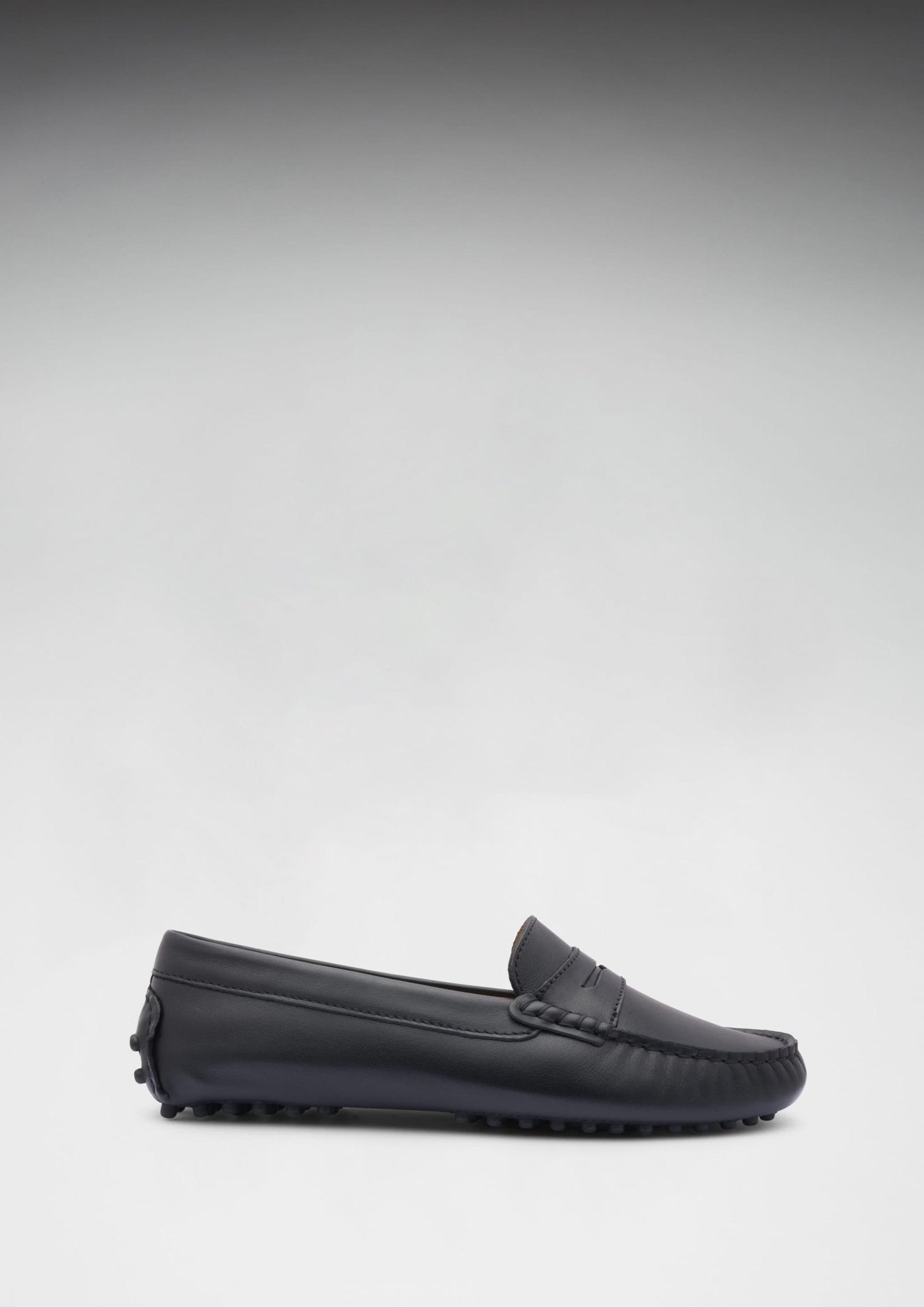 Women's Penny Driving Loafers, black leather - Hugs & Co.