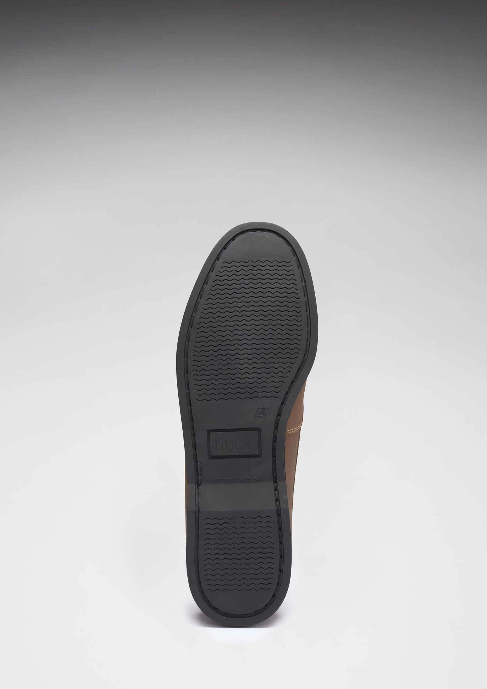 Boat Loafers Brown Leather Rubber Sole