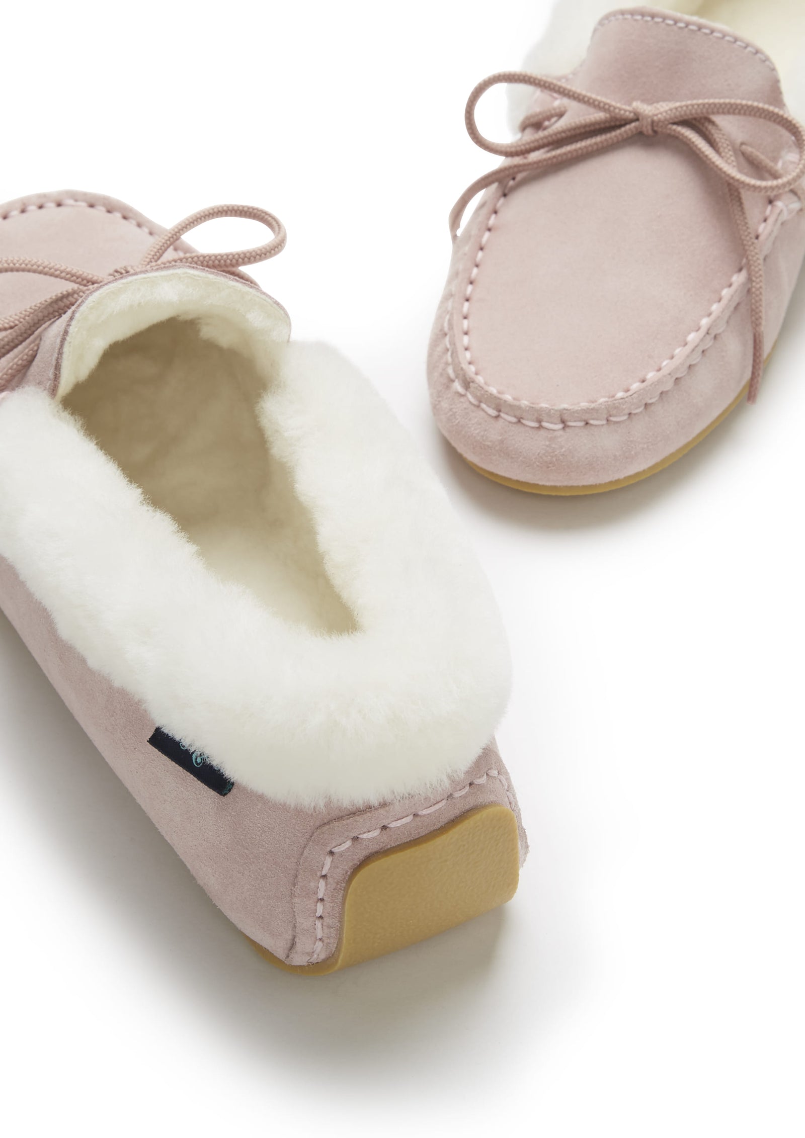 Pink Suede Sheepskin Slippers