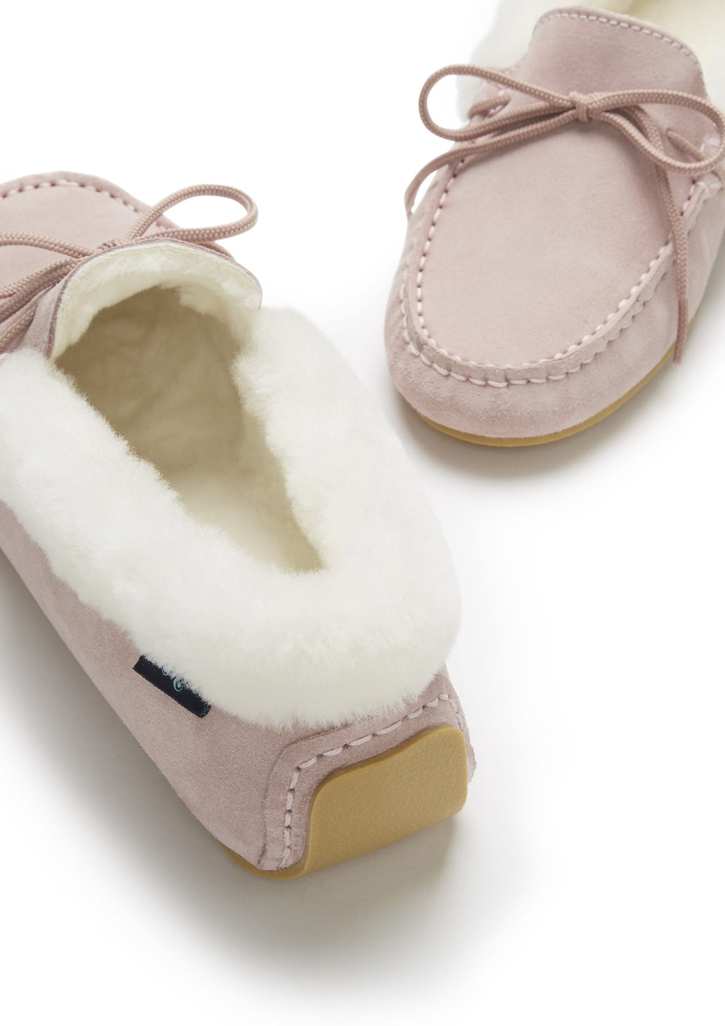 Pink Suede Sheepskin Slippers