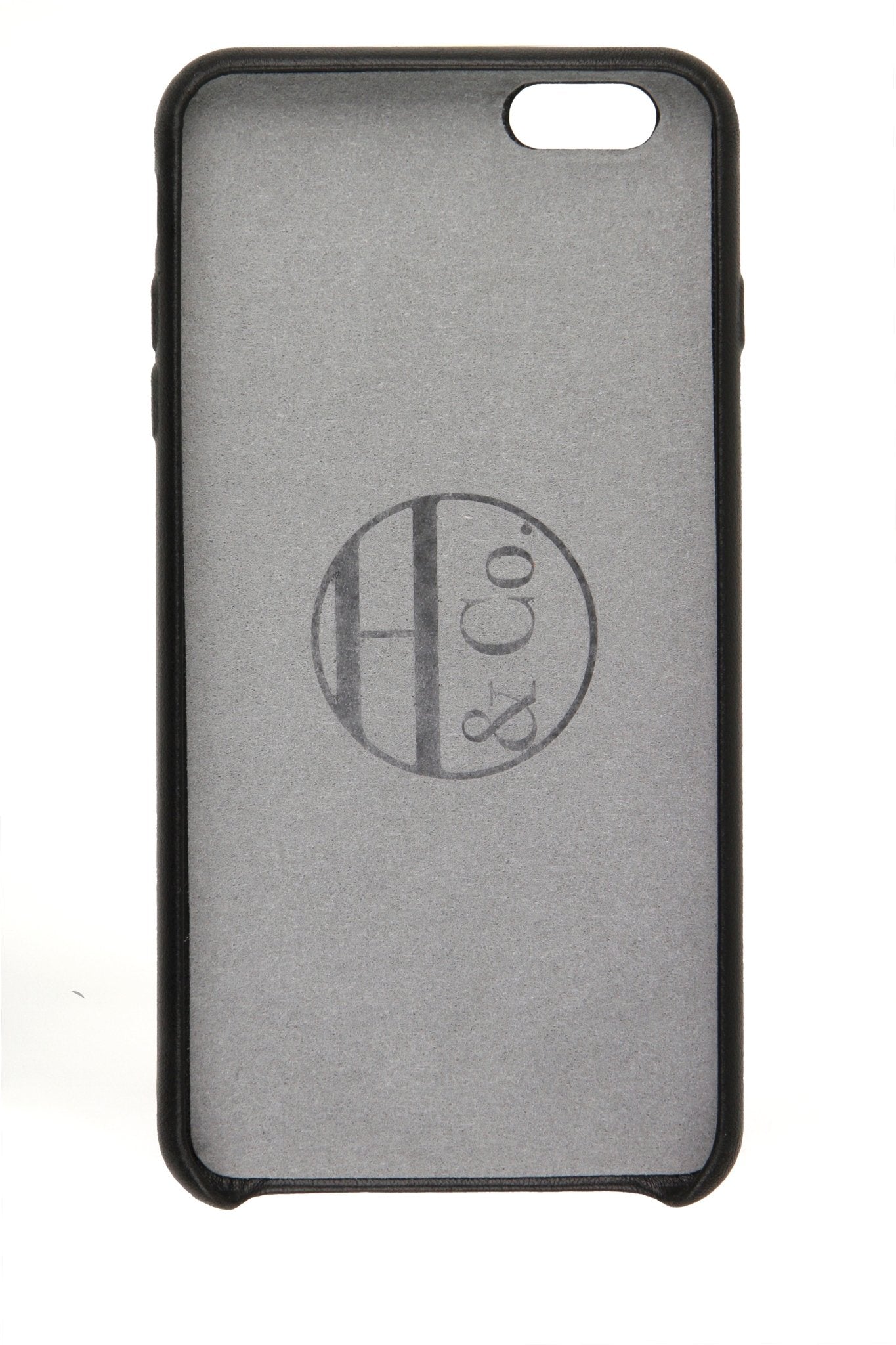 iPhone 6 Plus Case, Black Leather - Hugs & Co.