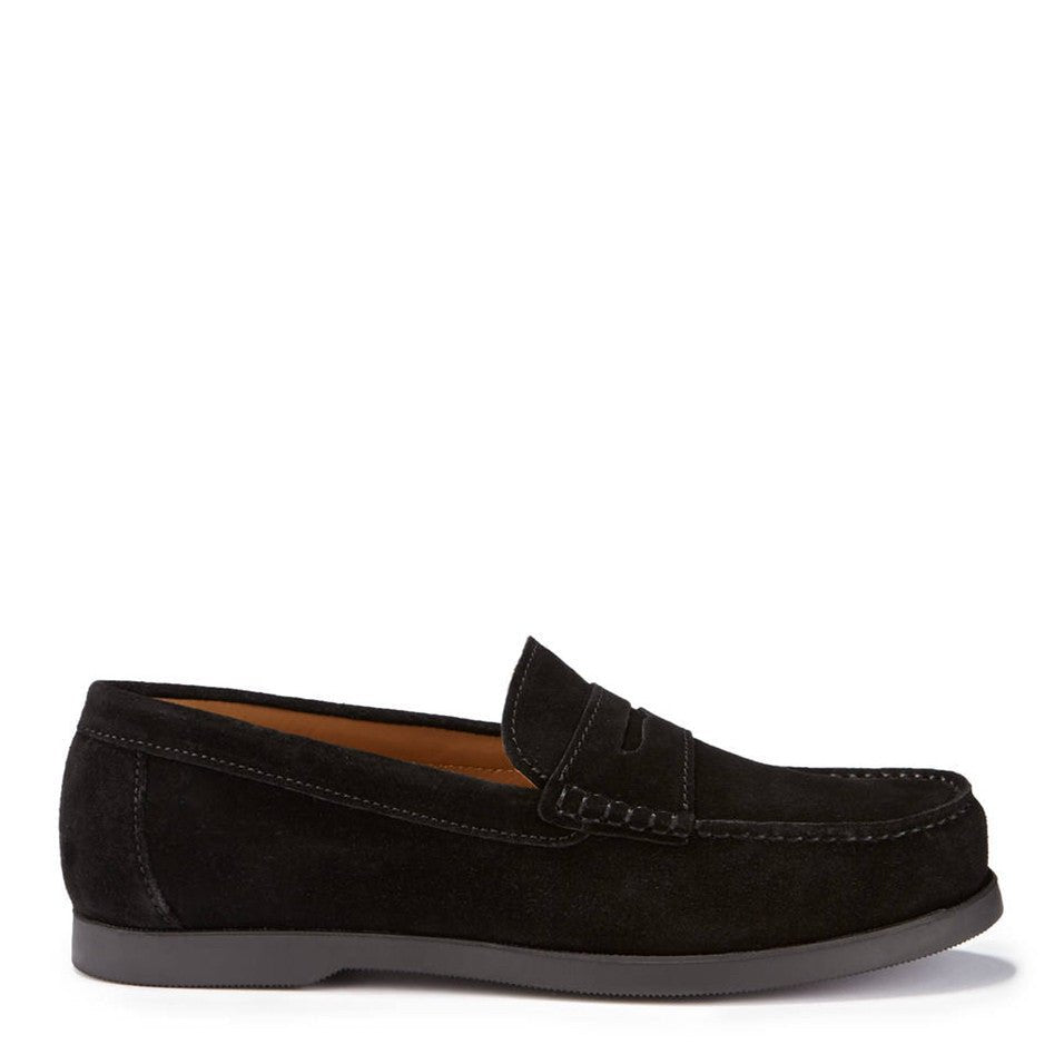 Boat Loafers, black suede - Hugs & Co.