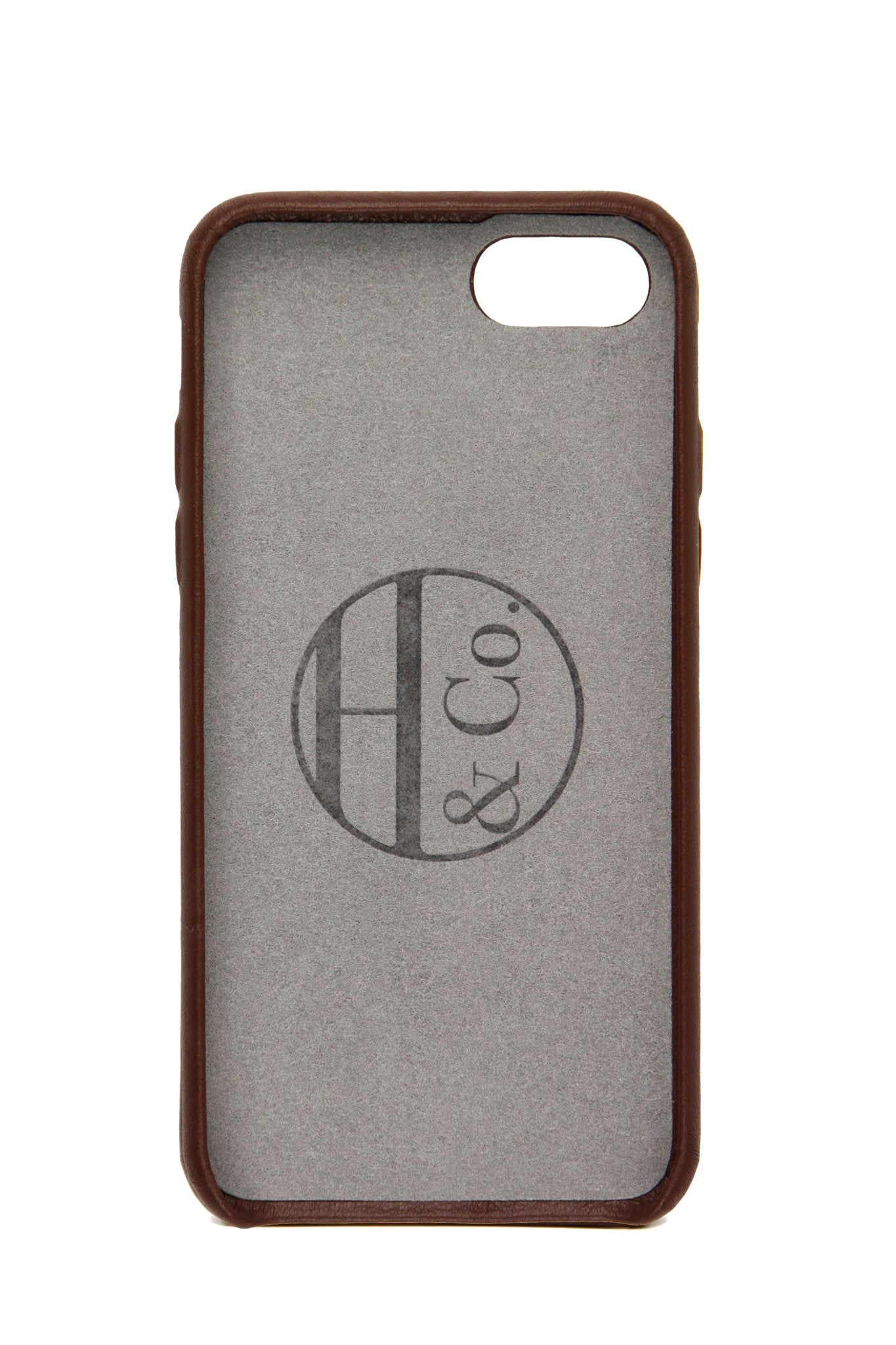 iPhone 7/8 Case, Brown Leather - Hugs & Co.