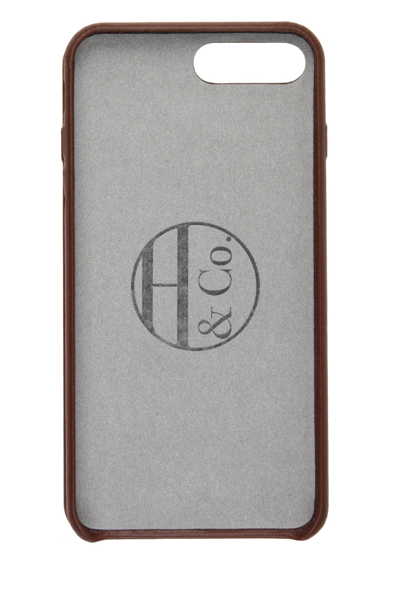 iPhone 7/8 Plus Case, Brown Leather - Hugs & Co.