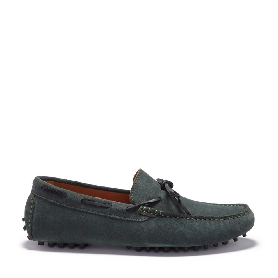 Laced Driving Loafers, racing green suede - Hugs & Co.
