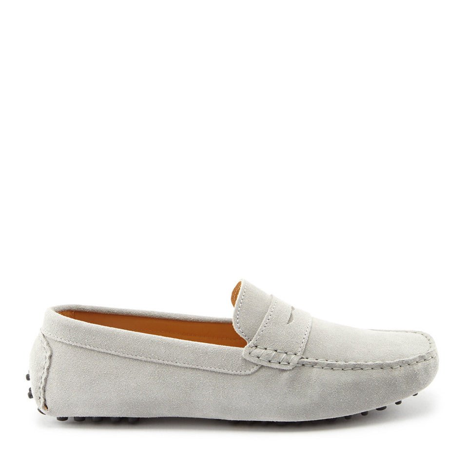 Penny Driving Loafers, dove grey suede - Hugs & Co.