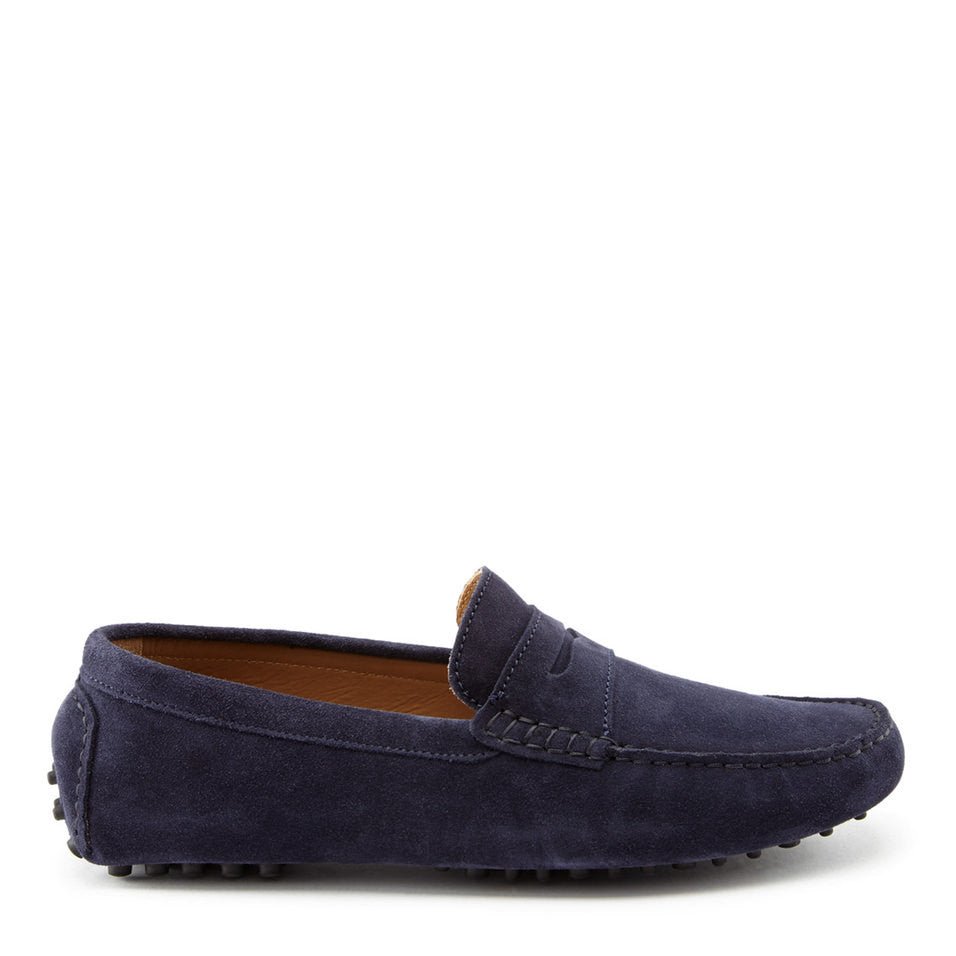 Penny Driving Loafers, navy blue suede - Hugs & Co.