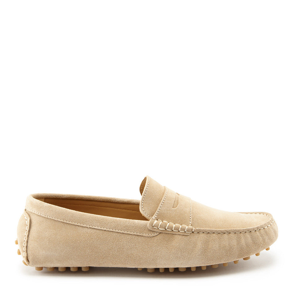 Penny Driving Loafer, taupefarbenes Wildleder