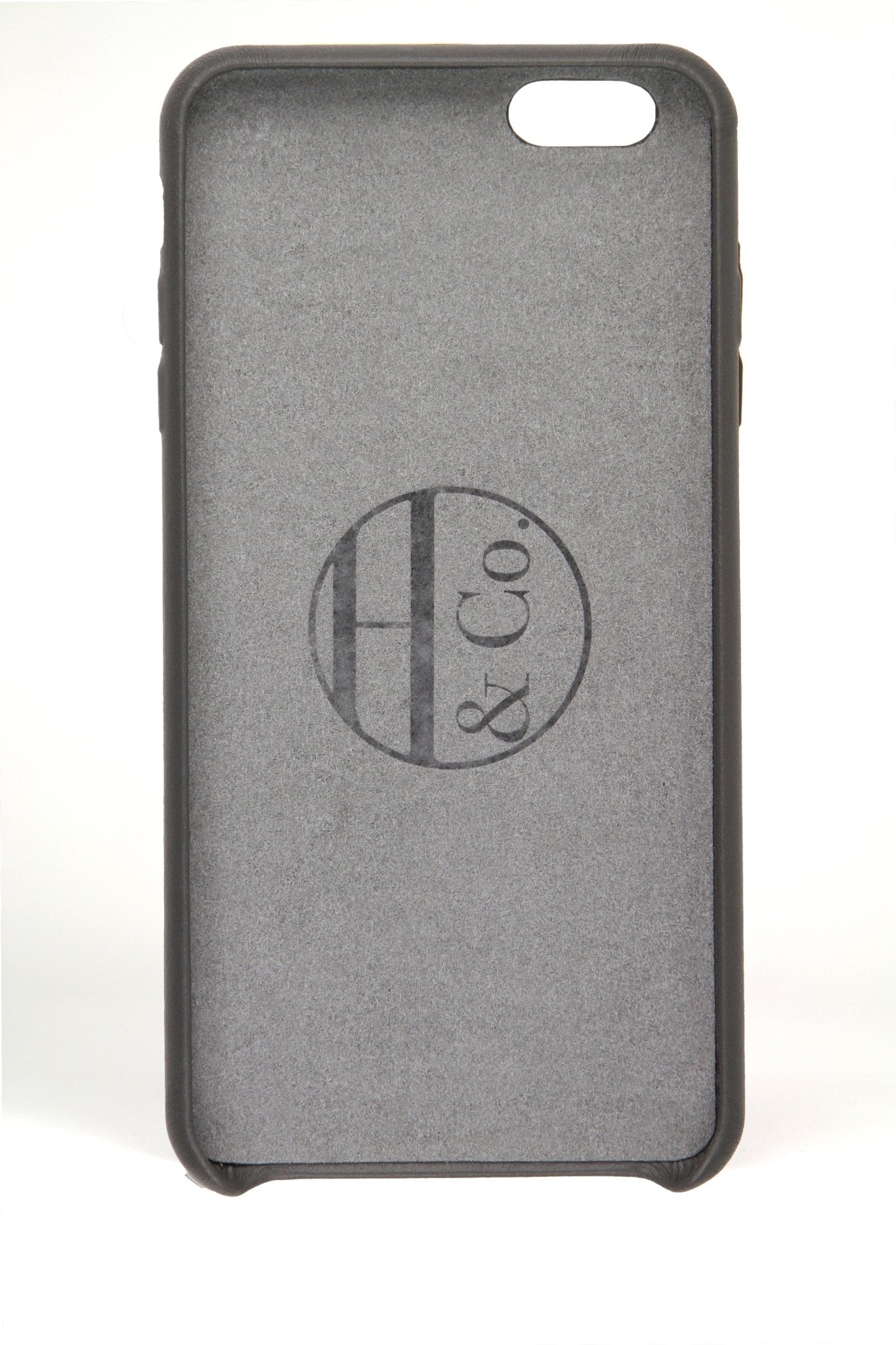 iPhone 6 Plus Case, Grey Leather - Hugs & Co.