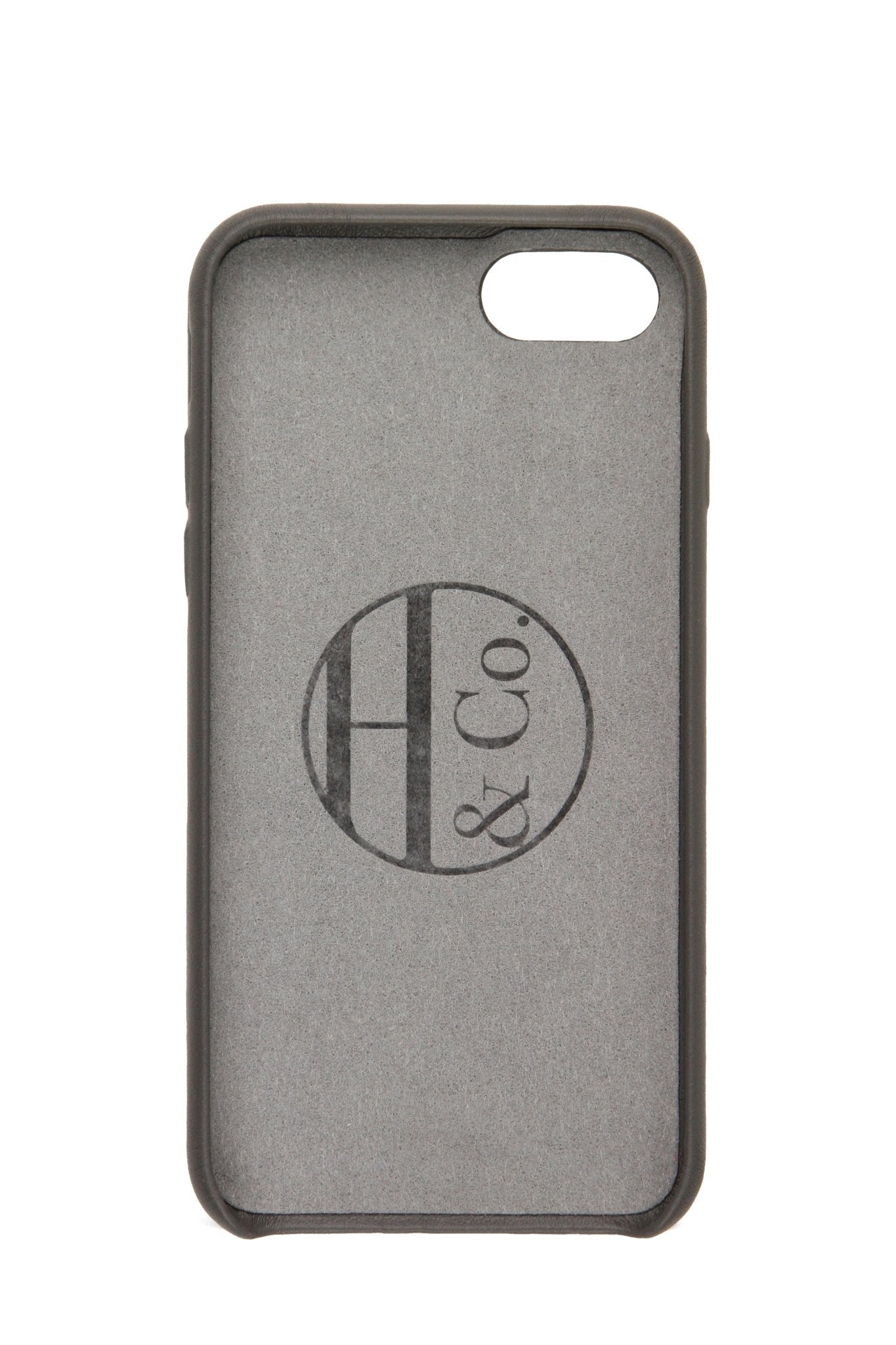 iPhone 7/8 Case, Grey Leather - Hugs & Co.
