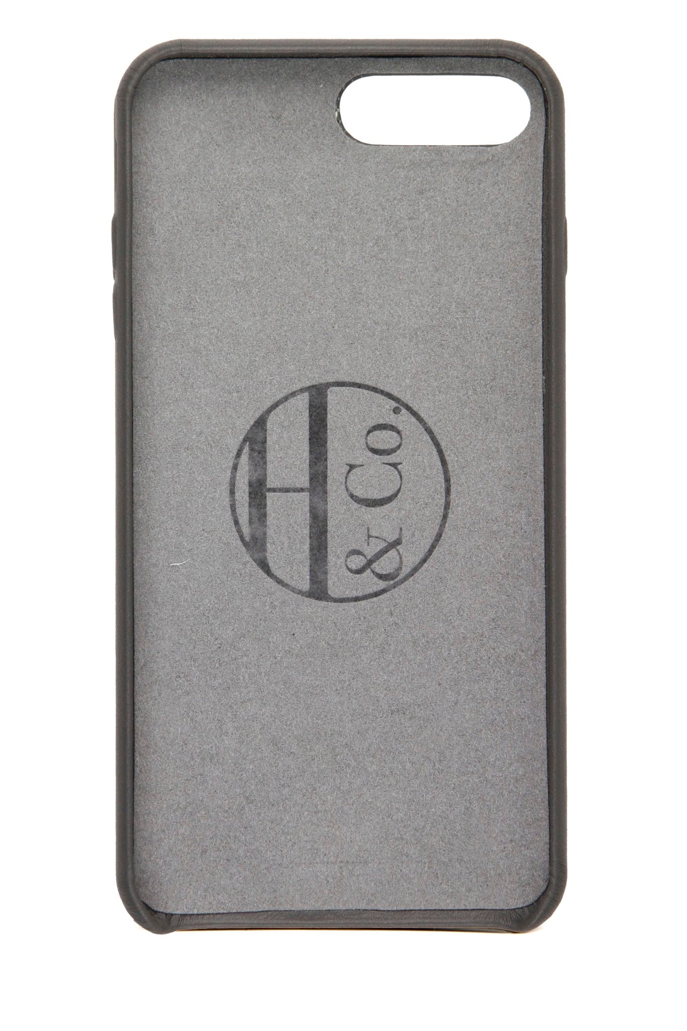iPhone 7/8 Plus Case, Grey Leather - Hugs & Co.