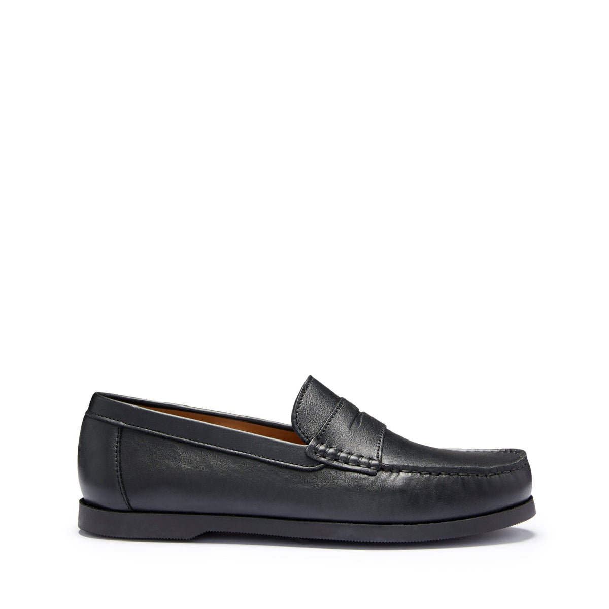 Boat Loafers, black leather, Hugs &amp; Co.