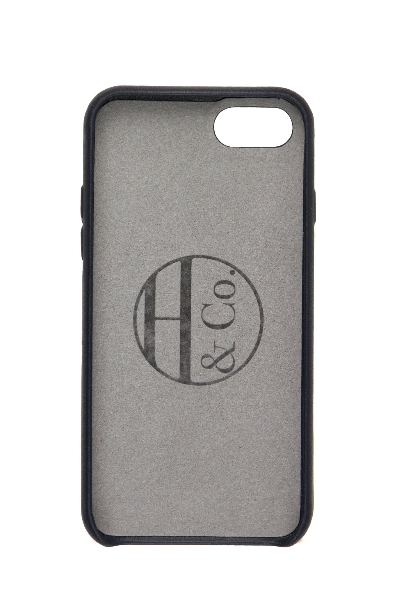 iPhone 7/8 Case, Navy Leather - Hugs & Co.