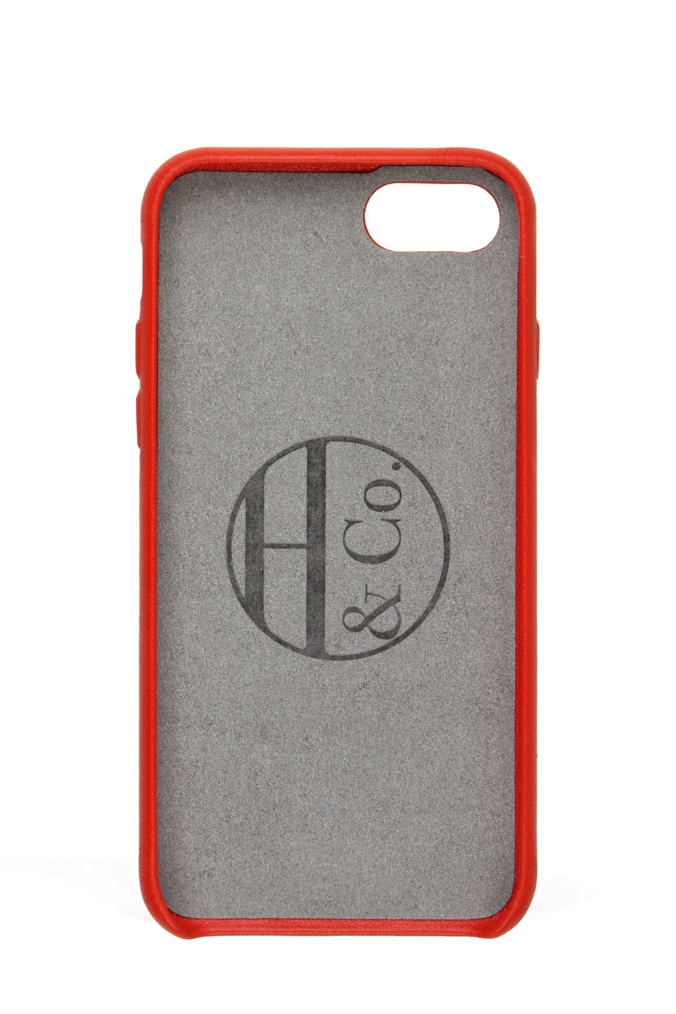 iPhone 7/8 Case, Red Leather - Hugs & Co.