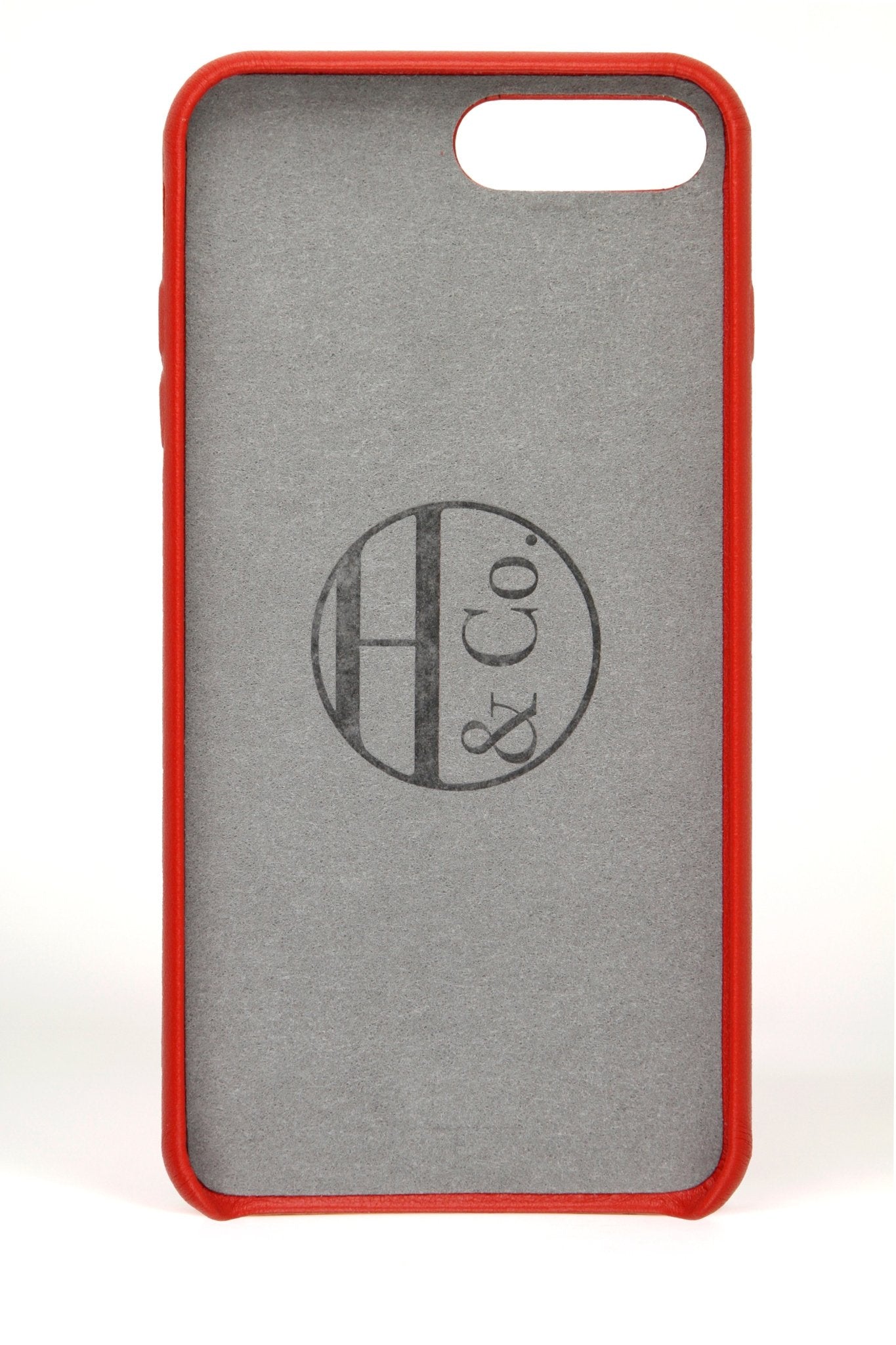 iPhone 7/8 Plus Case, Red Leather - Hugs & Co.