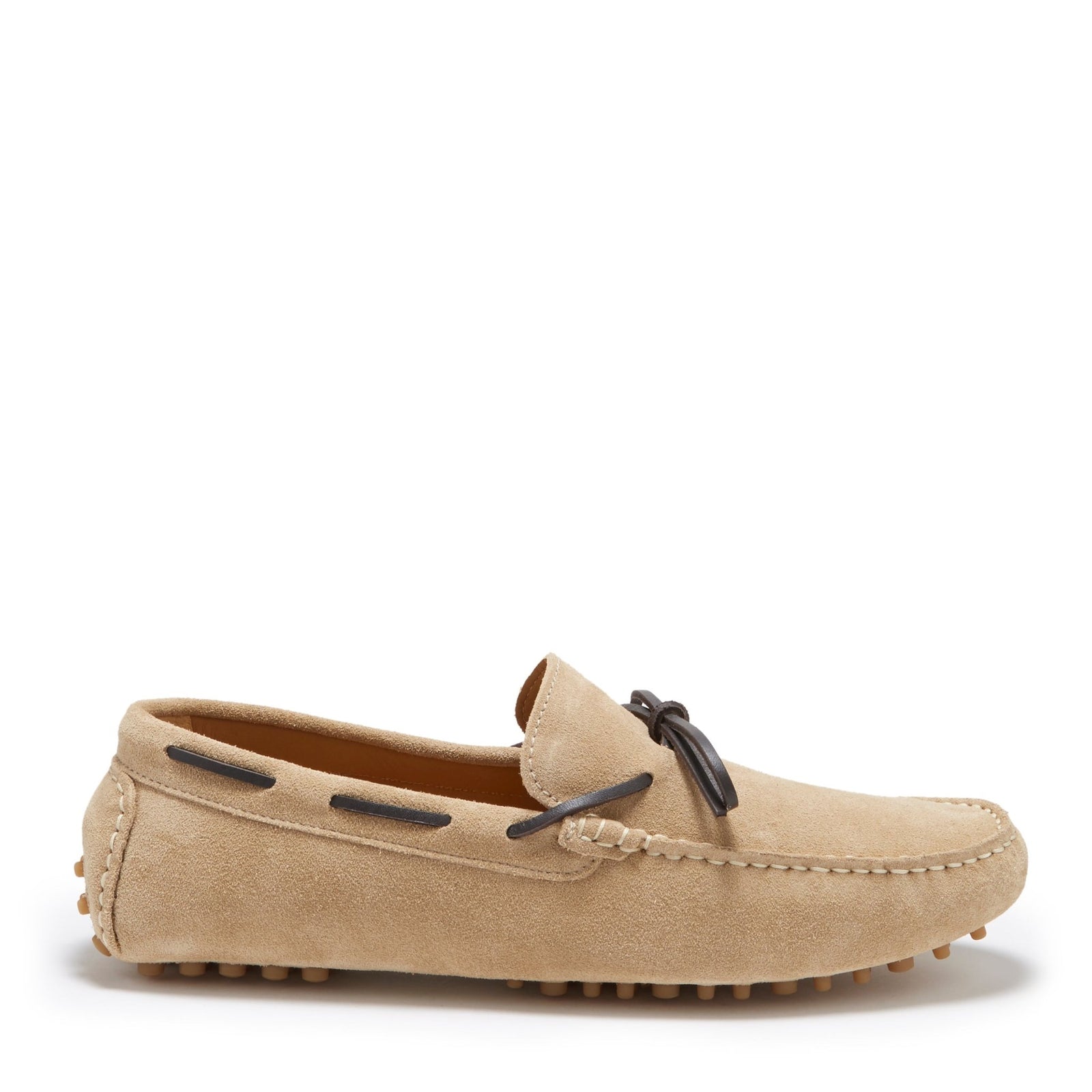 Laced Driving Loafers, taupe suede - Hugs & Co.