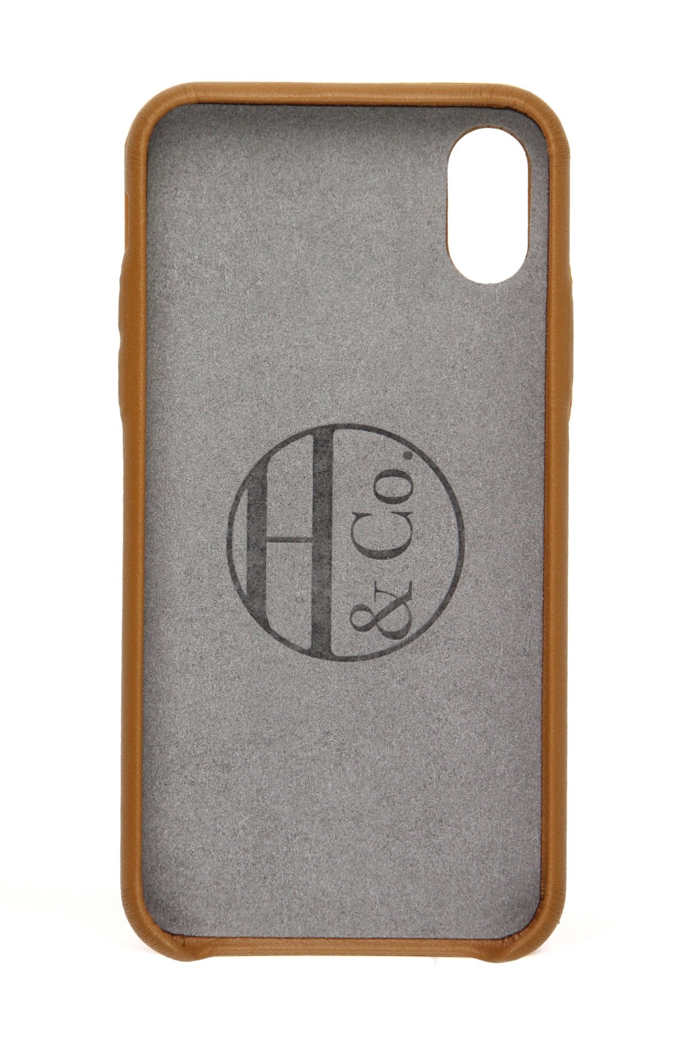 iPhone X Case, Tan Leather - Hugs & Co.
