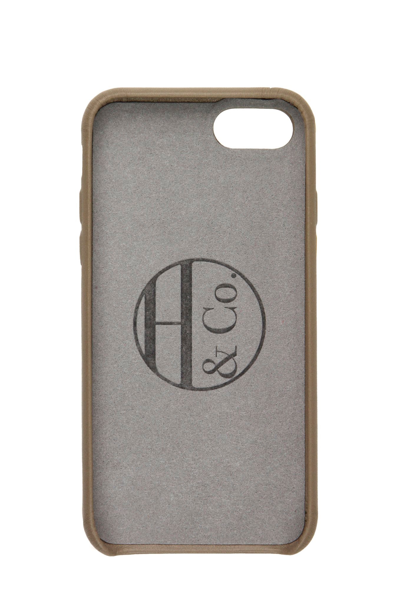 iPhone 7/8 Case, Taupe Leather - Hugs & Co.