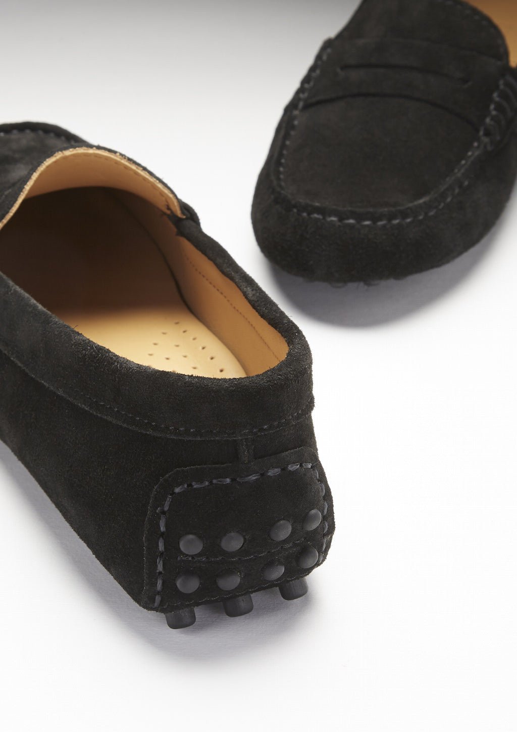 Women's Penny Driving Loafers, black suede - Hugs & Co.