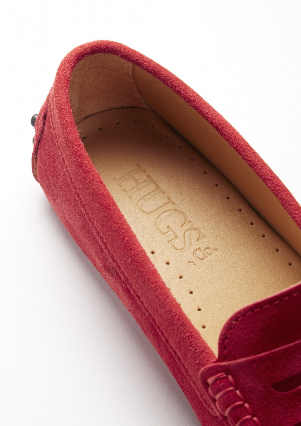 Women's Penny Driving Loafers, red suede - Hugs & Co.