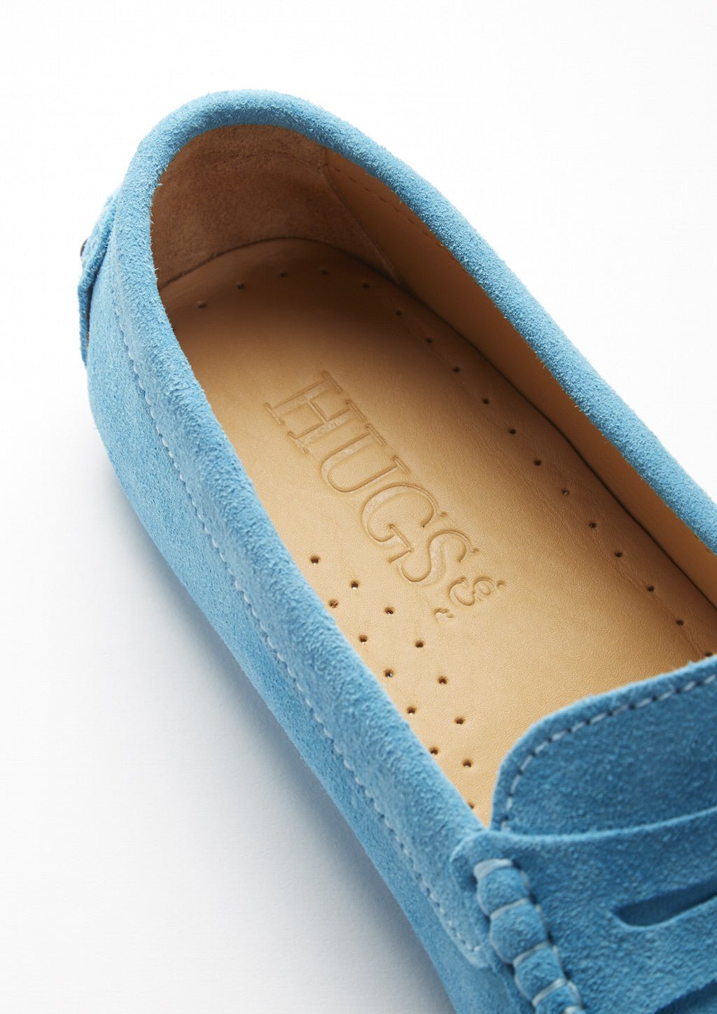 Women's Penny Driving Loafers, turquoise suede - Hugs & Co.