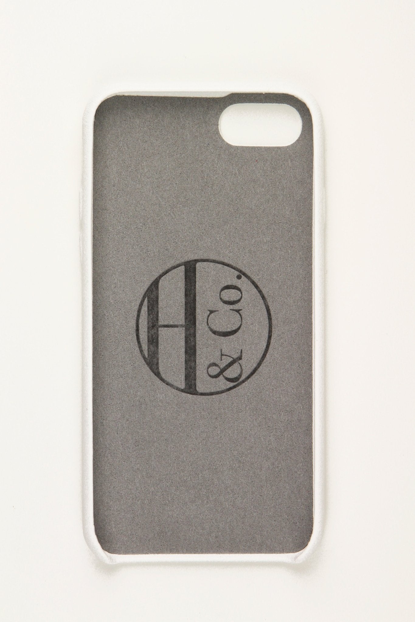 iPhone 7/8 Case, White Leather - Hugs & Co.