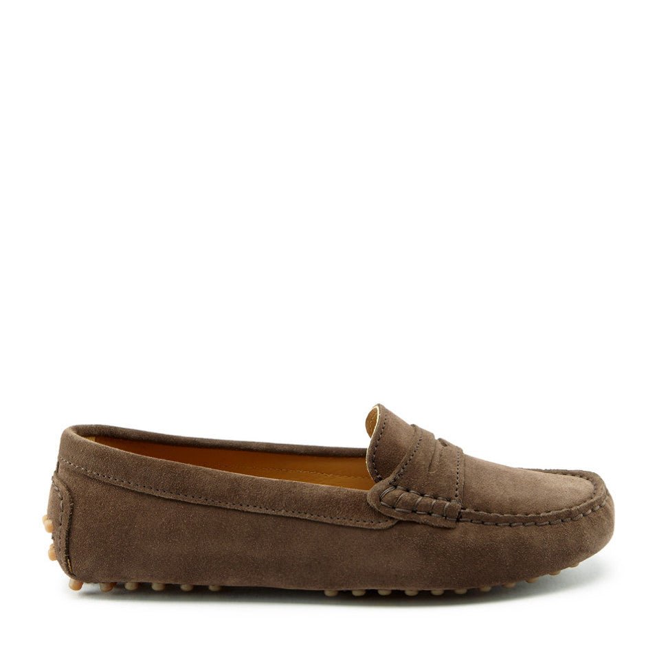 Women's Penny Driving Loafers, brown suede - Hugs & Co.