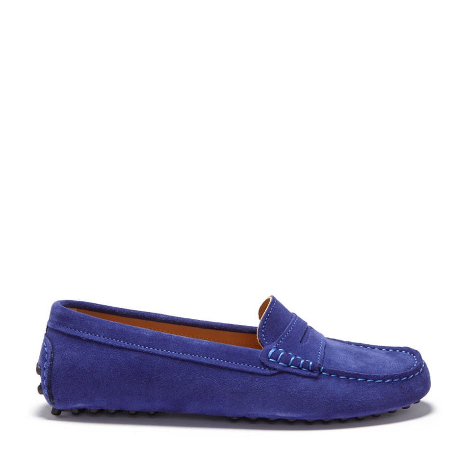 Women's Penny Driving Loafers, ink blue suede - Hugs & Co.