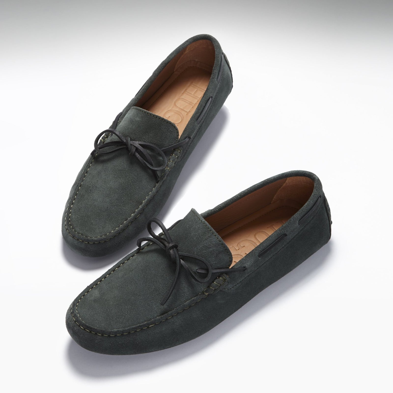 Laced Driving Loafers, racing green suede - Hugs & Co.