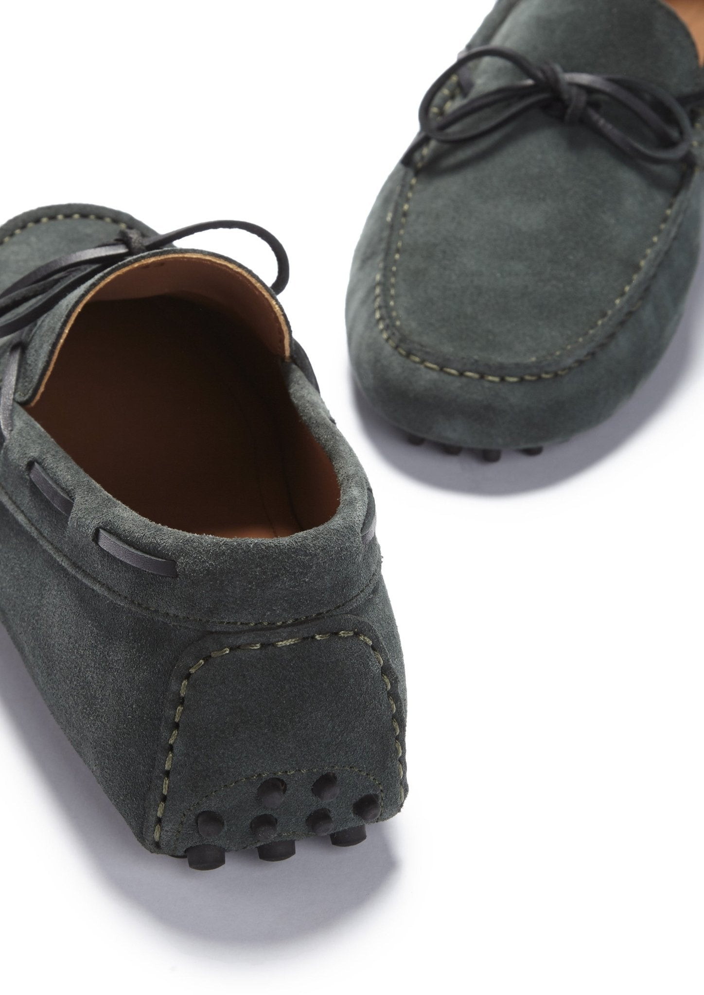 Laced Driving Loafers, racing green suede - Hugs & Co.