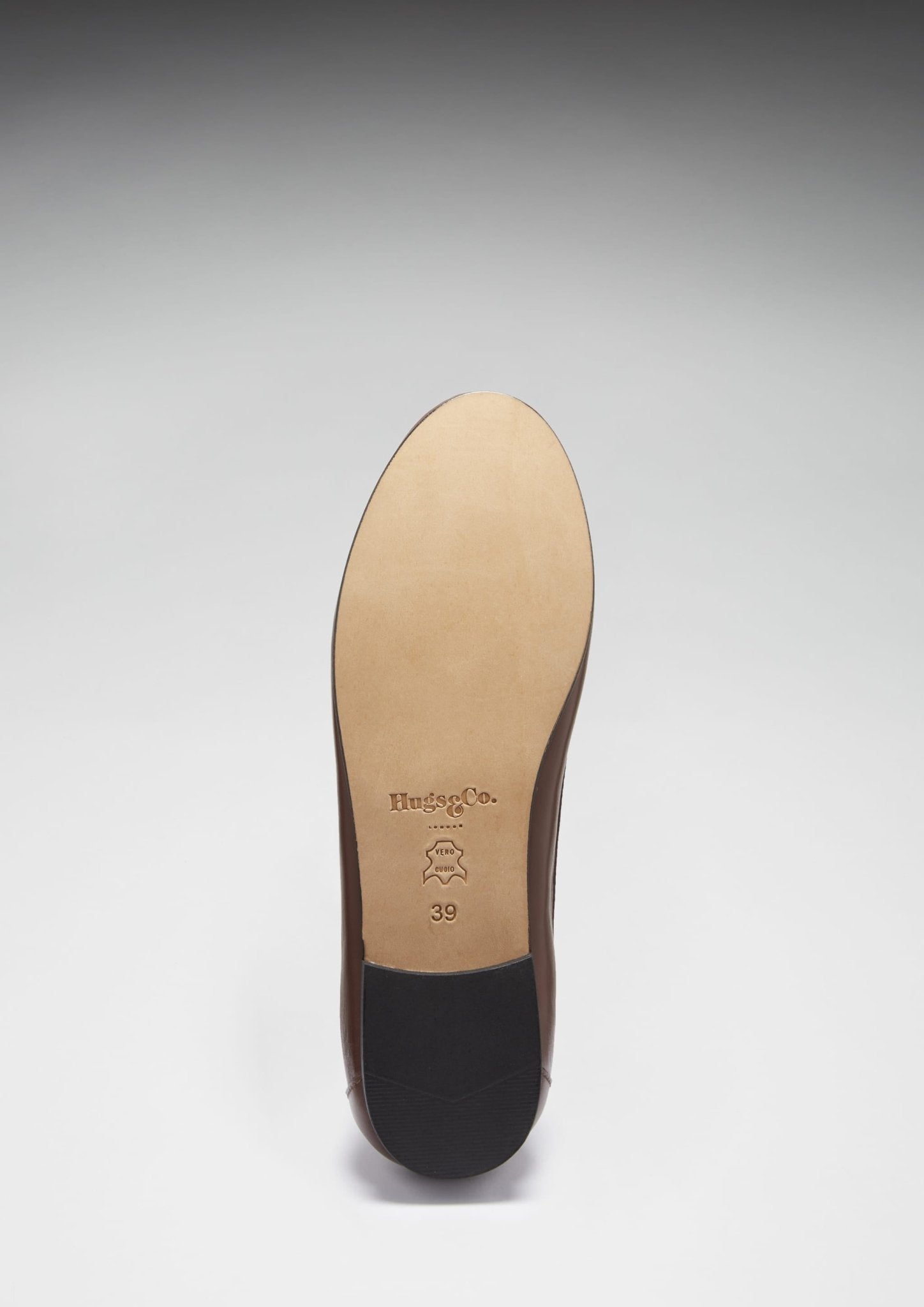 Women's Penny Loafers Leather Sole, brown leather - Hugs & Co.