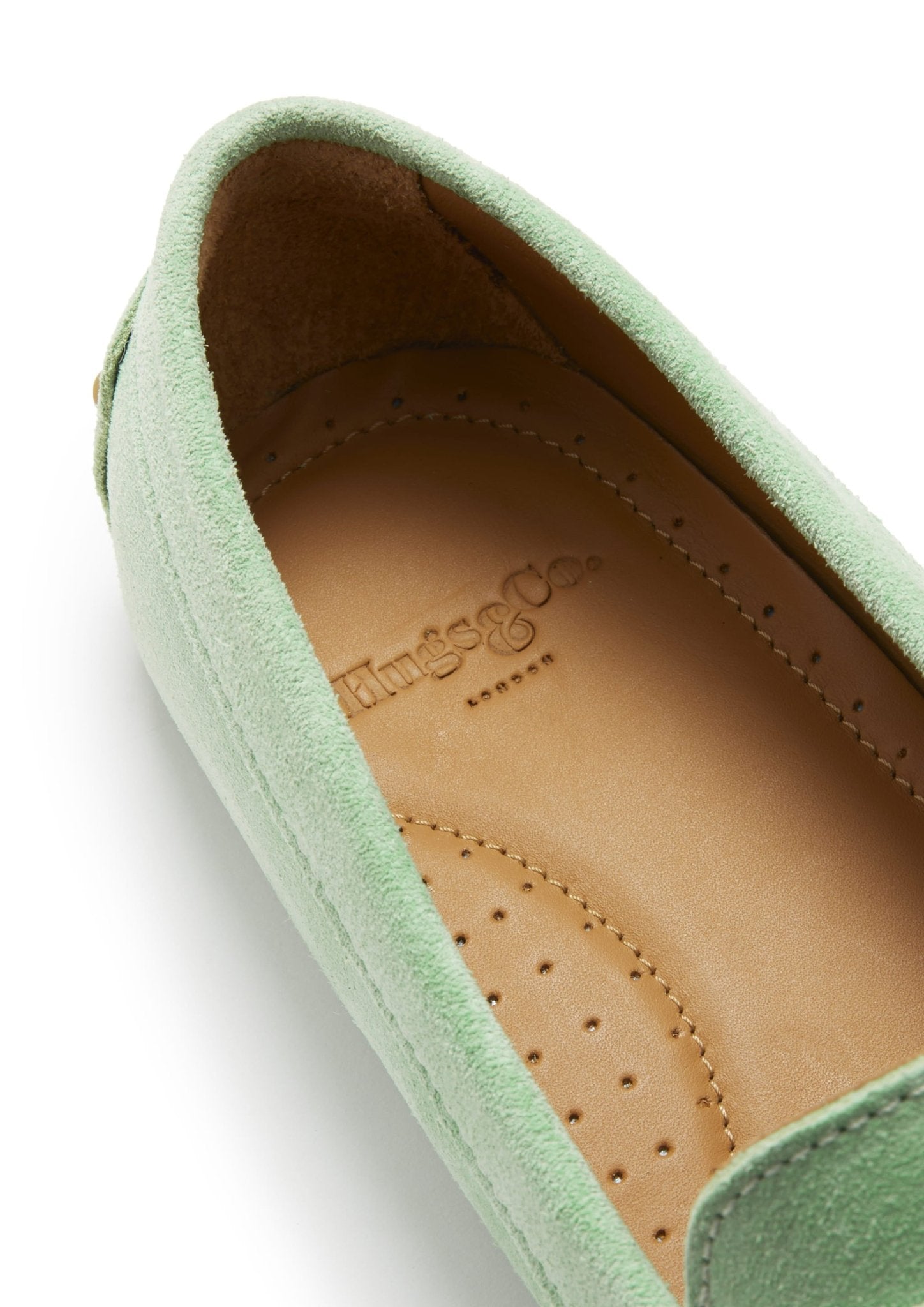 Women's Penny Driving Loafers, lagoon green suede - Hugs & Co.
