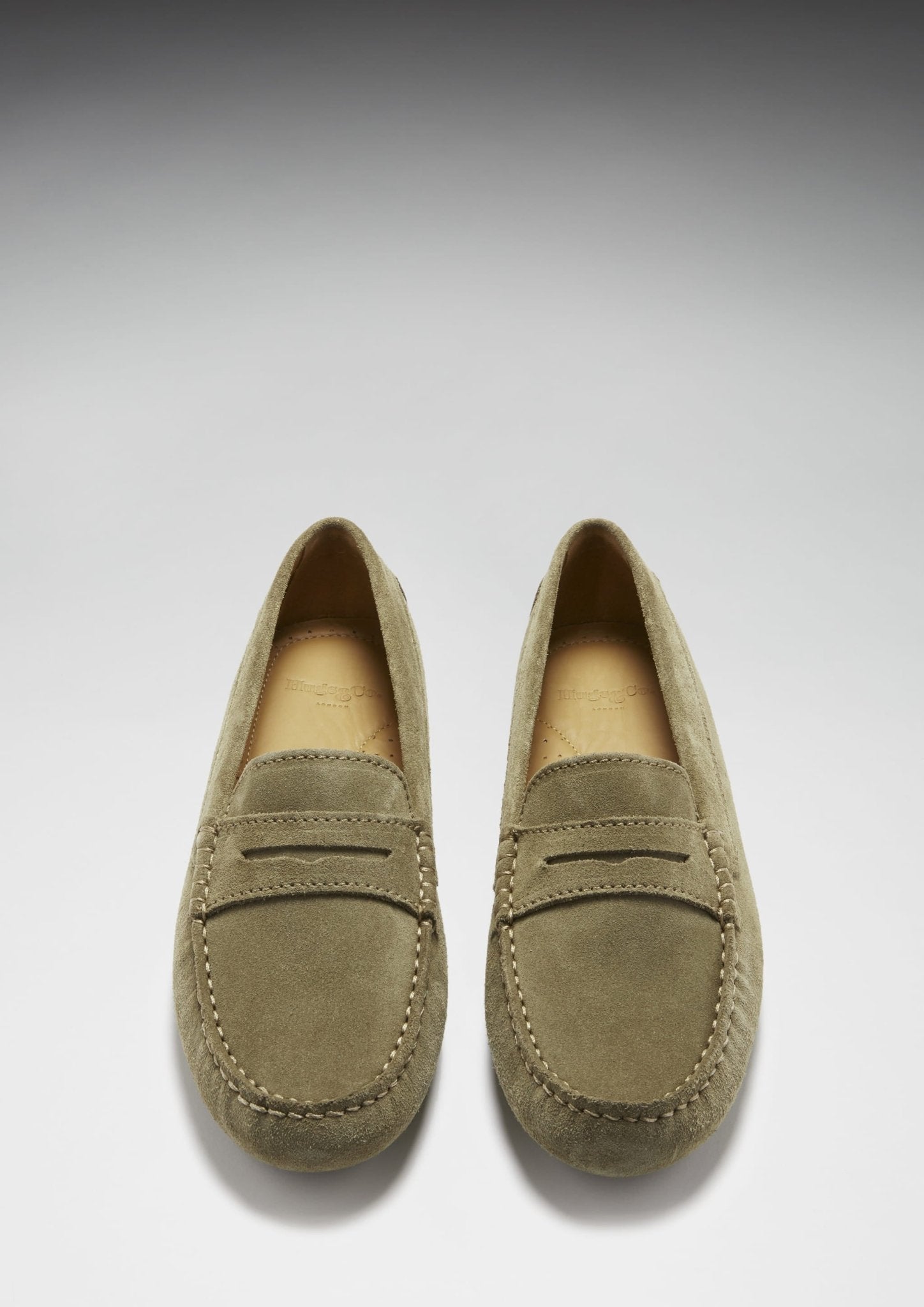 Women's Penny Driving Loafers, truffle suede - Hugs & Co.