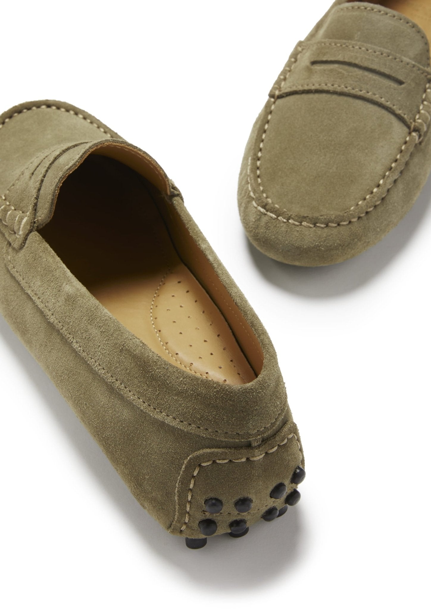 Women's Penny Driving Loafers, truffle suede - Hugs & Co.
