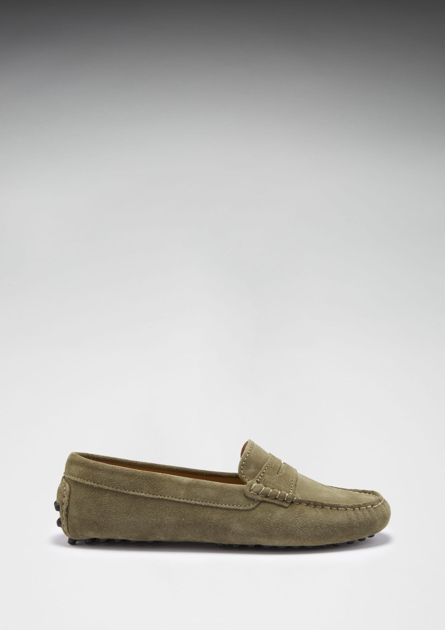 Women's Penny Driving Loafers, truffle suede - Hugs & Co.