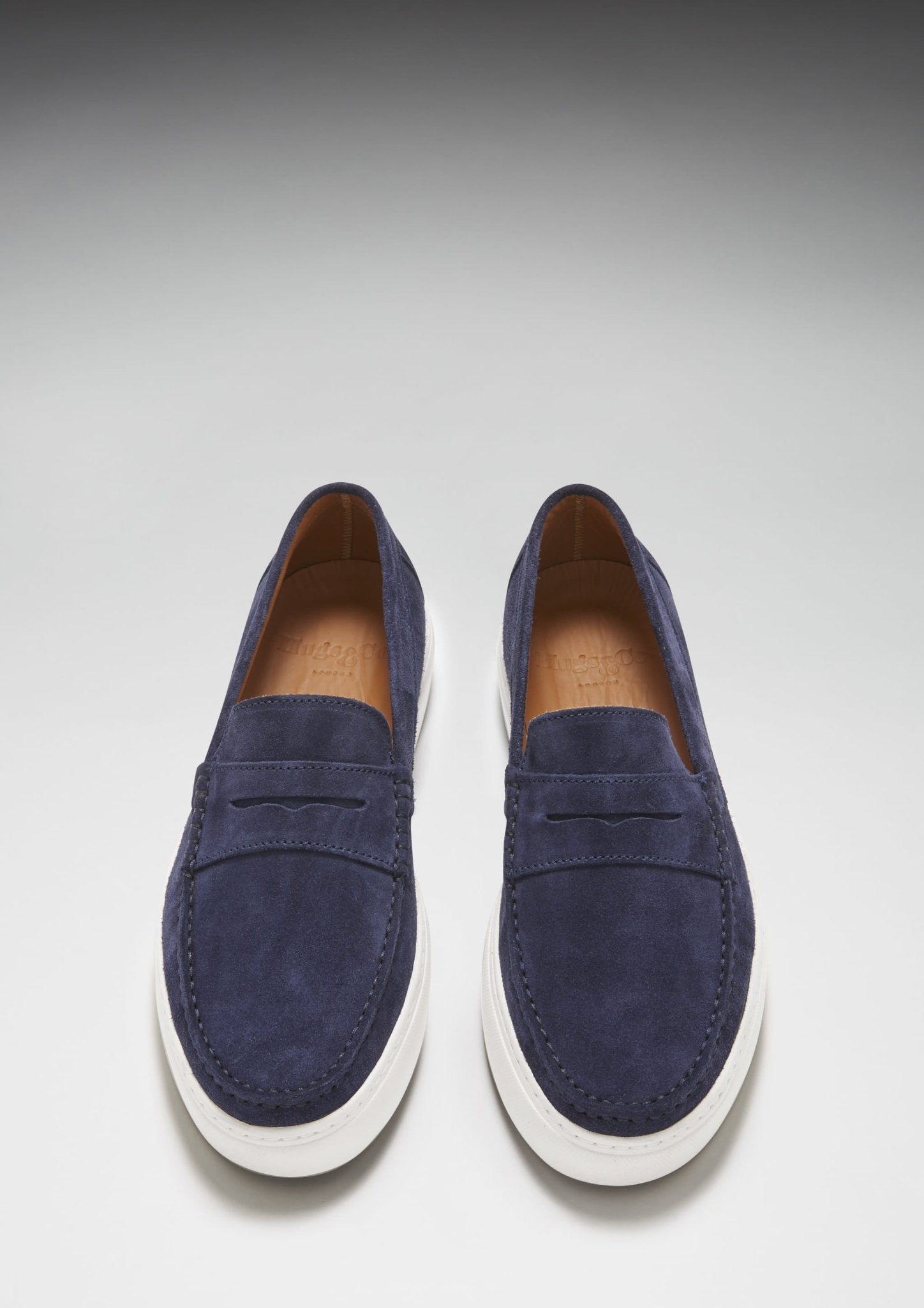 Slip-on Sneaker Loafers, navy blue suede - Hugs & Co.
