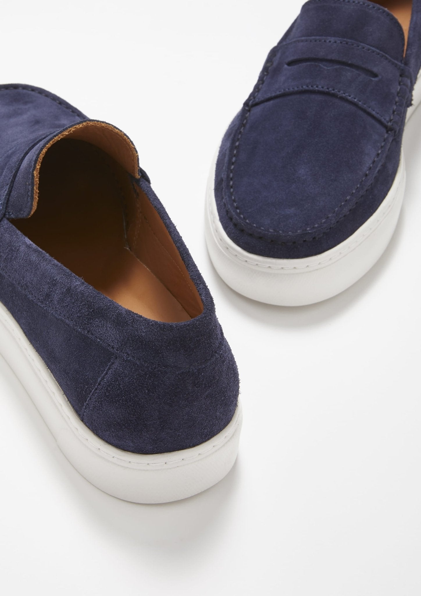 Slip-on Sneaker Loafers, navy blue suede - Hugs & Co.