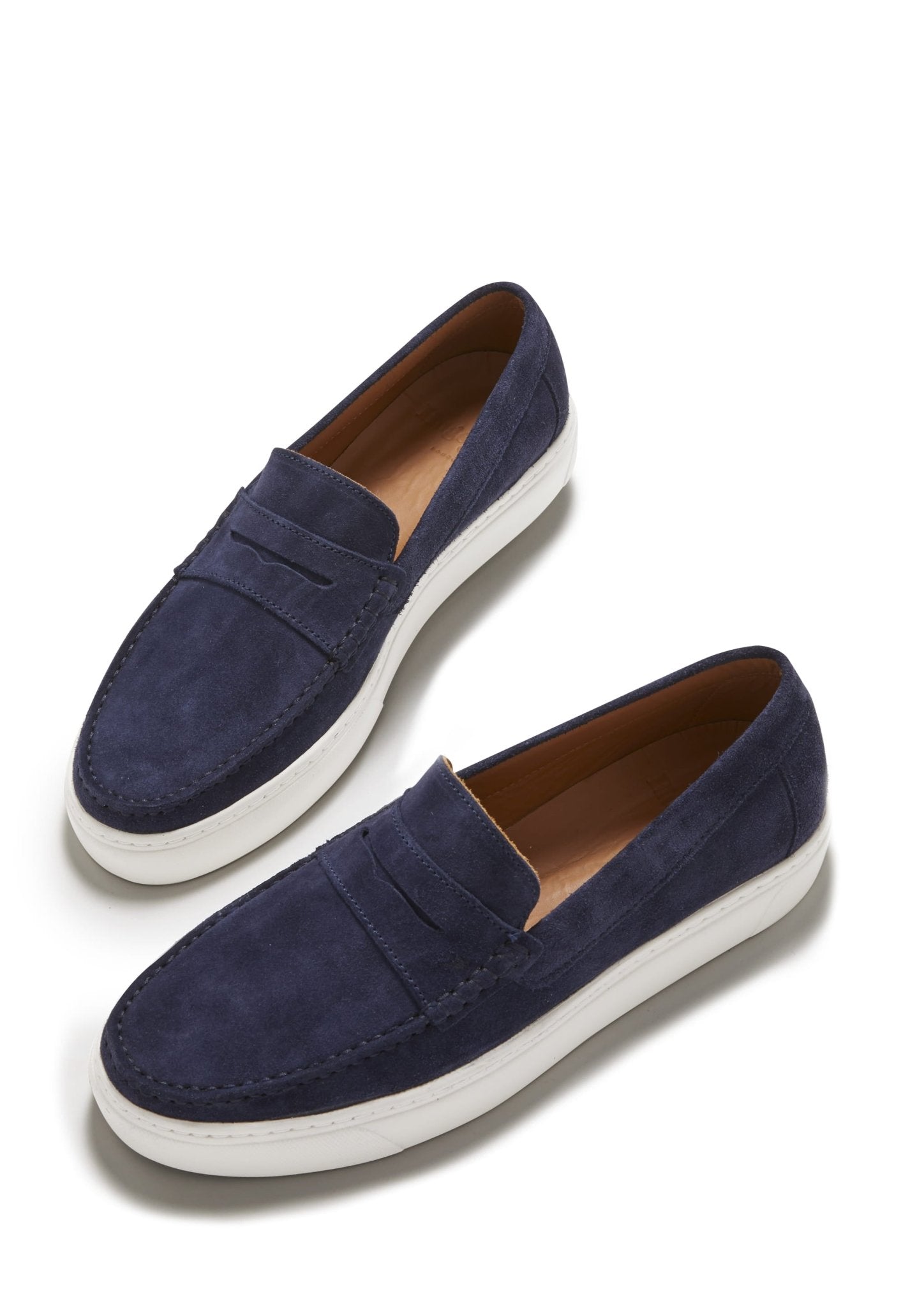 Slip-on Sneaker Loafers, navy blue suede - Hugs & Co.
