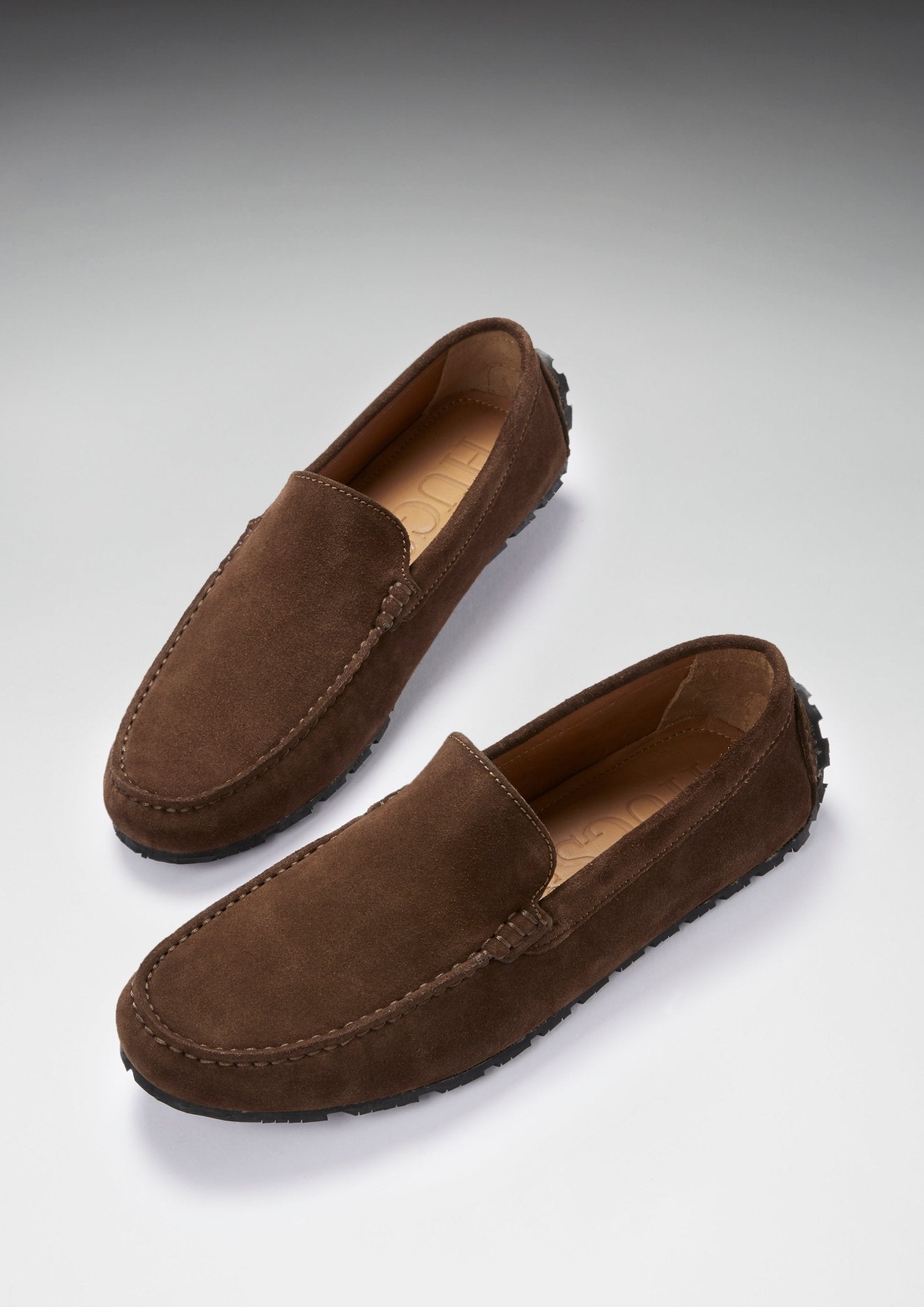 Tyre Sole Driving Loafers, brown suede - Hugs & Co.