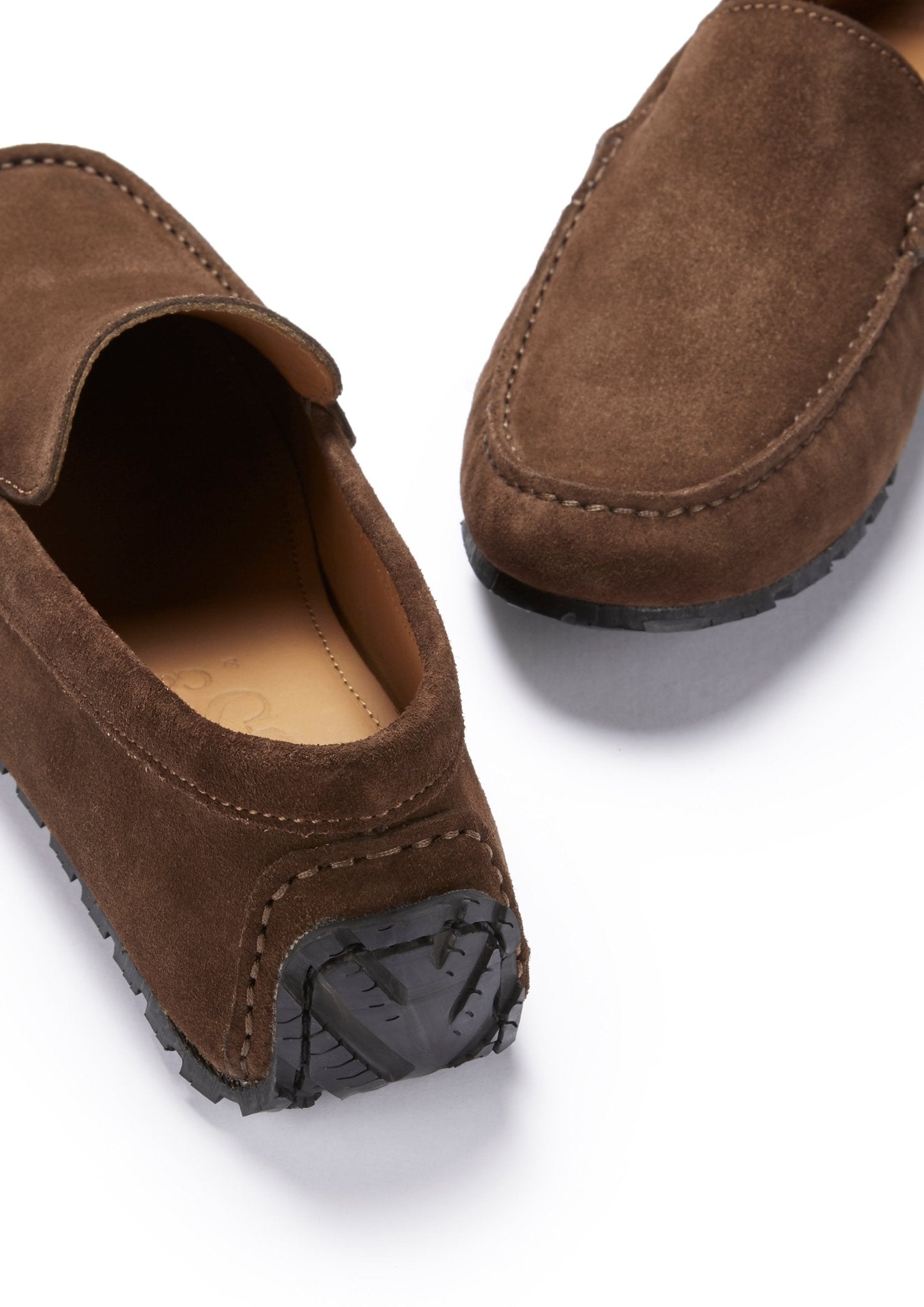 Tyre Sole Driving Loafers, brown suede - Hugs & Co.