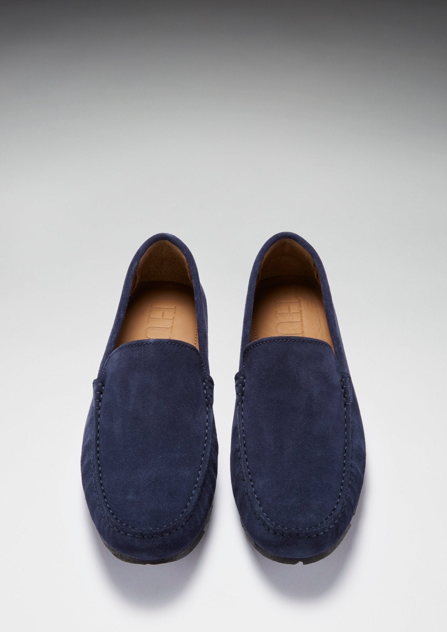 Tyre Sole Driving Loafers, navy blue suede - Hugs & Co.
