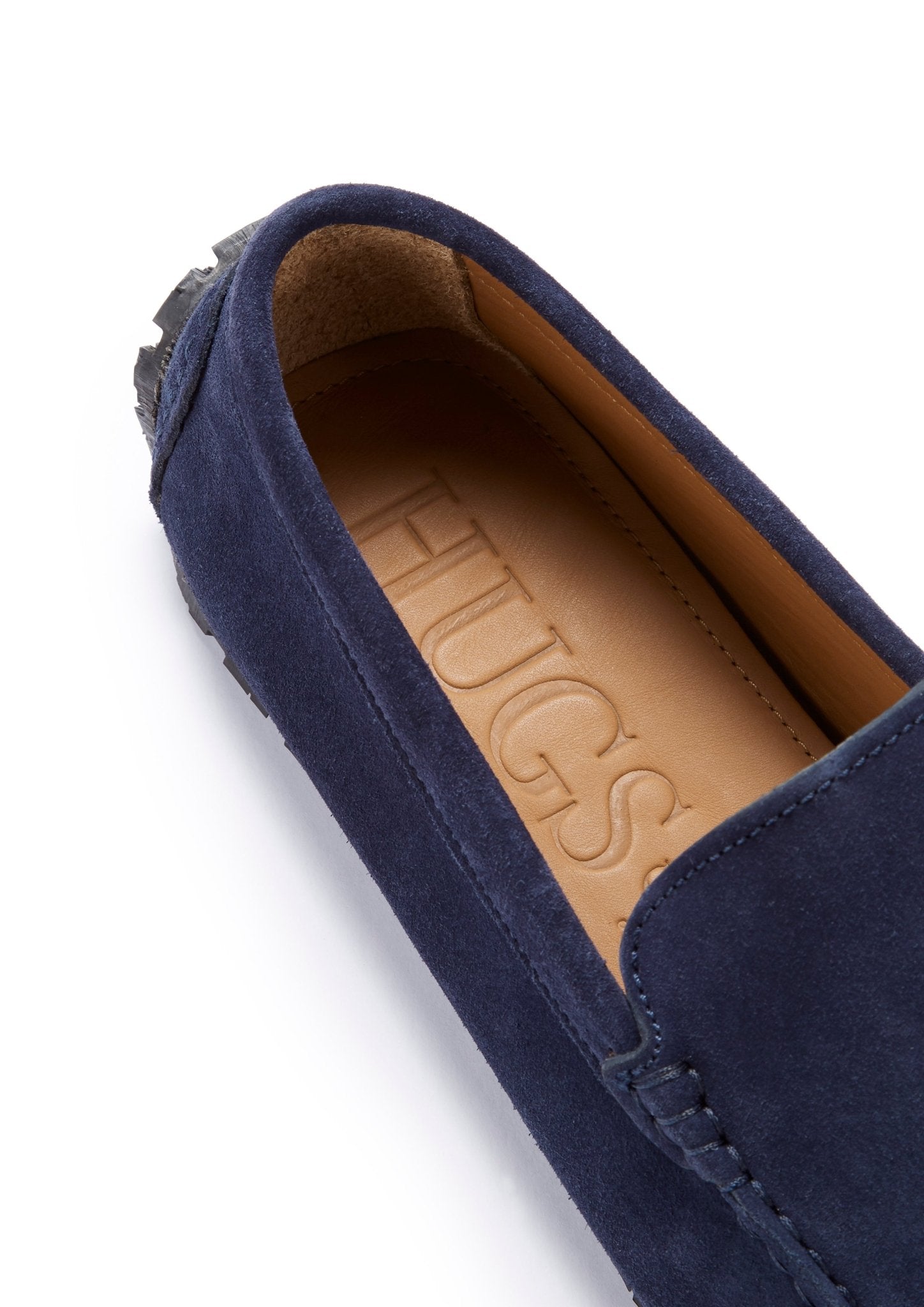 Tyre Sole Driving Loafers, navy blue suede - Hugs & Co.