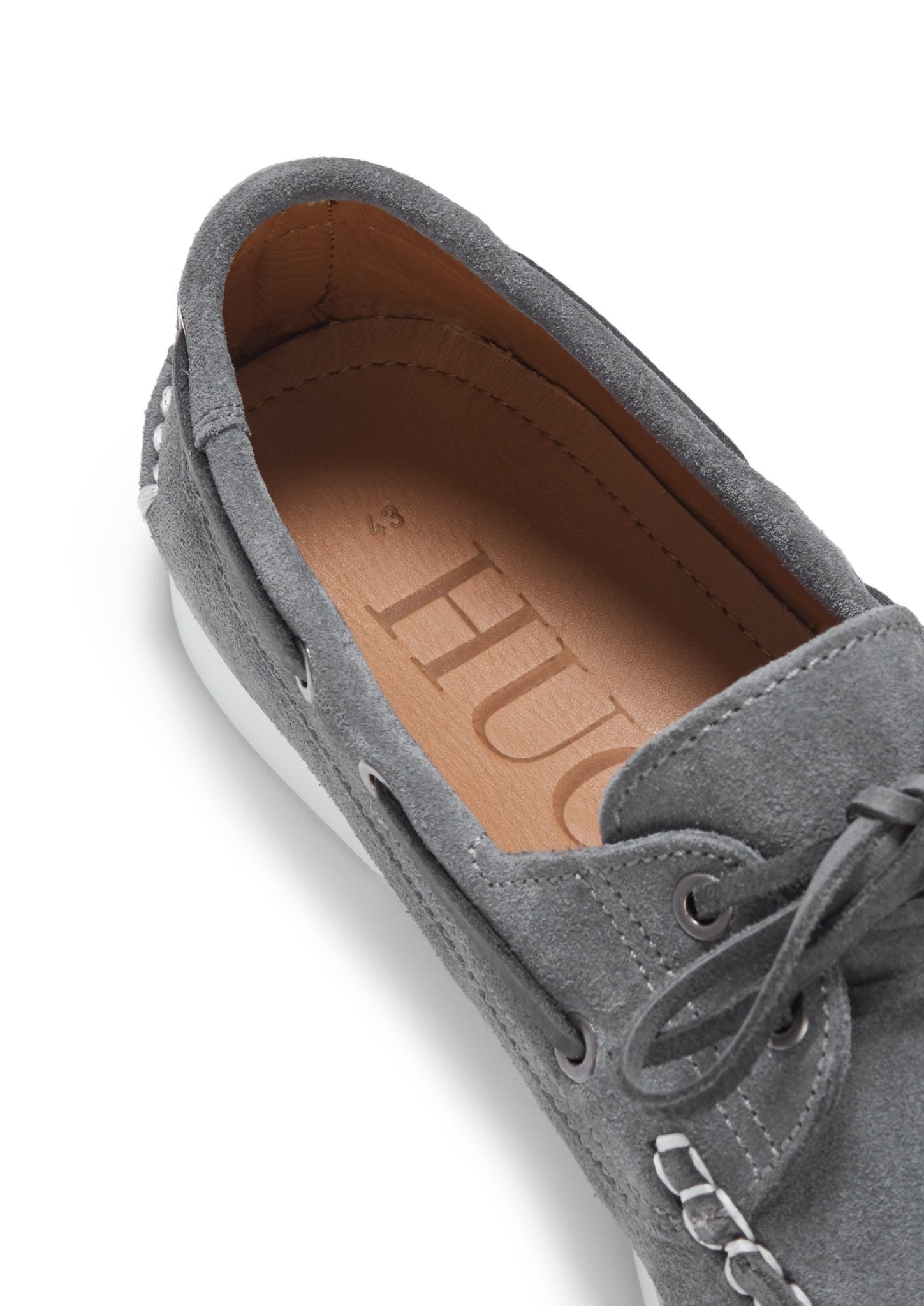 Deck Shoes, slate grey suede - Hugs & Co.