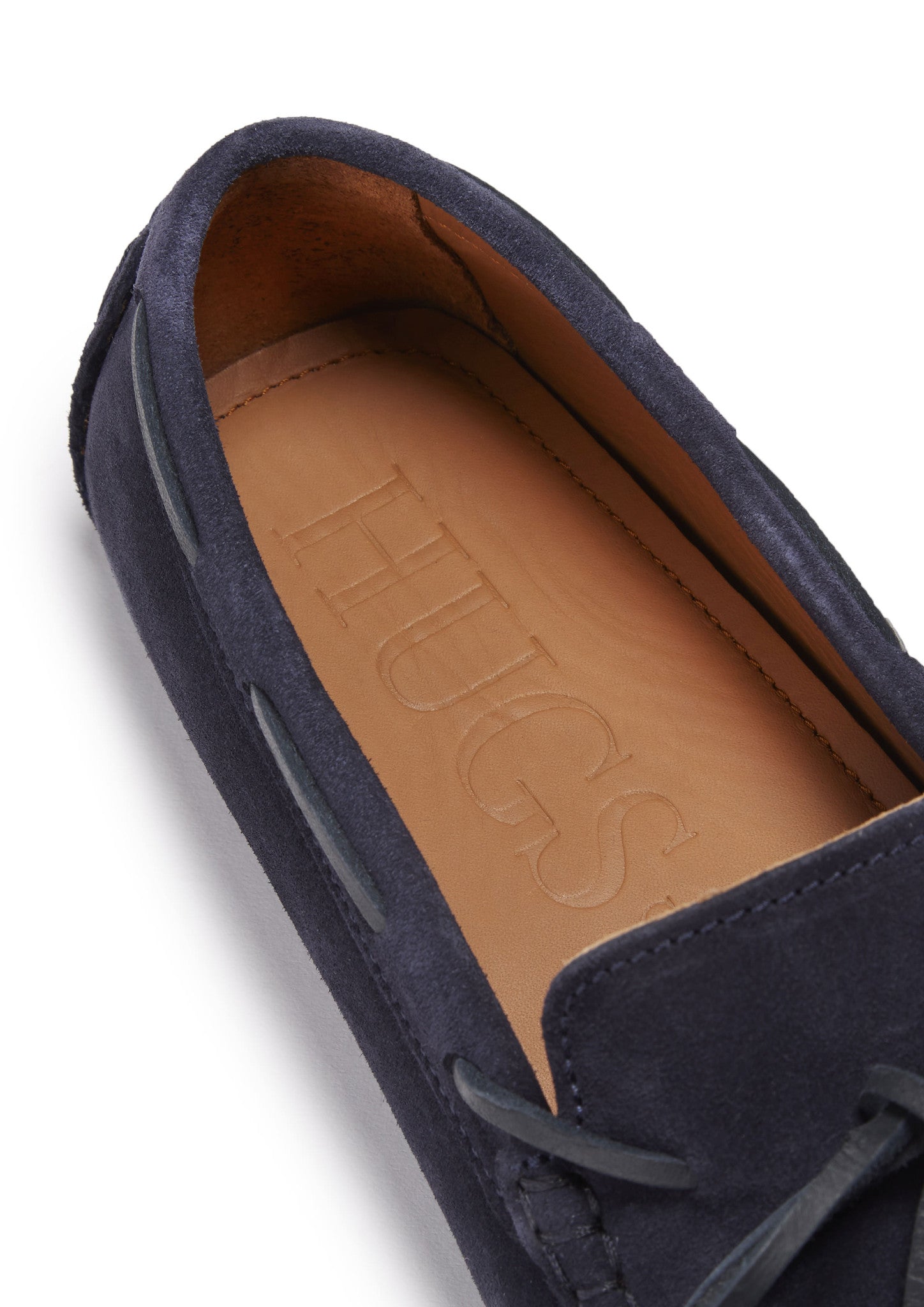 Insole, Laced Driving Loafers Navy Suede