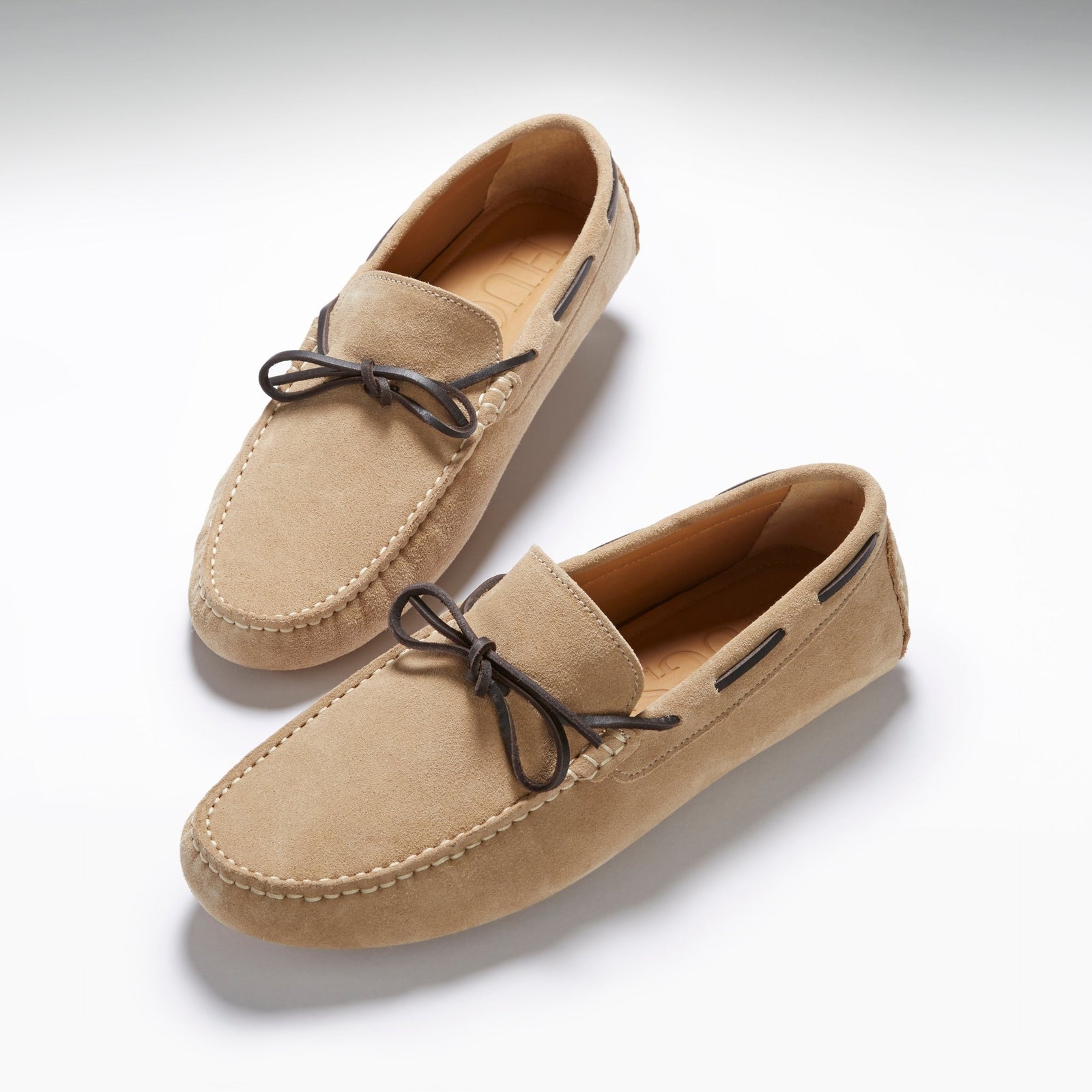 Laced Driving Loafers, taupe suede - Hugs & Co.