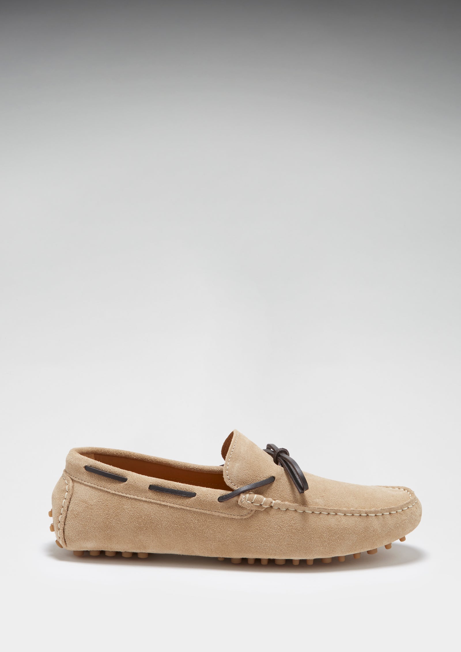 Mocassins à lacets, daim taupe