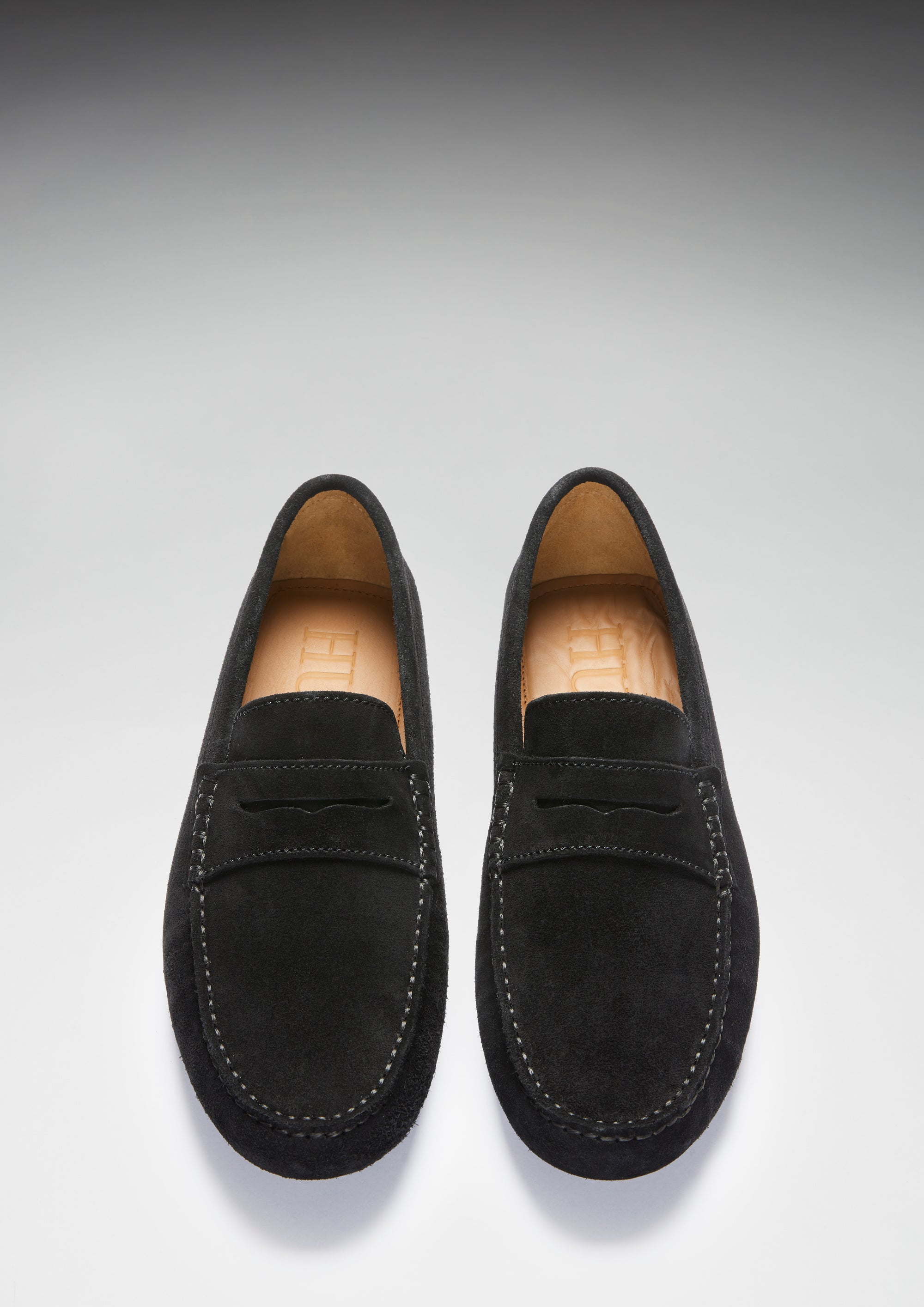 Penny Driving Loafers, black suede