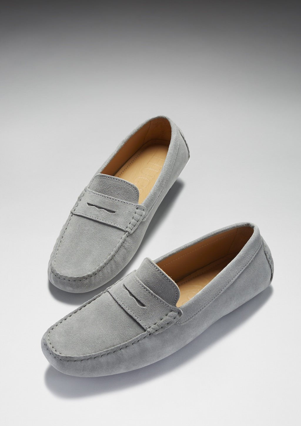 Penny Driving Loafers, dove grey suede - Hugs & Co.
